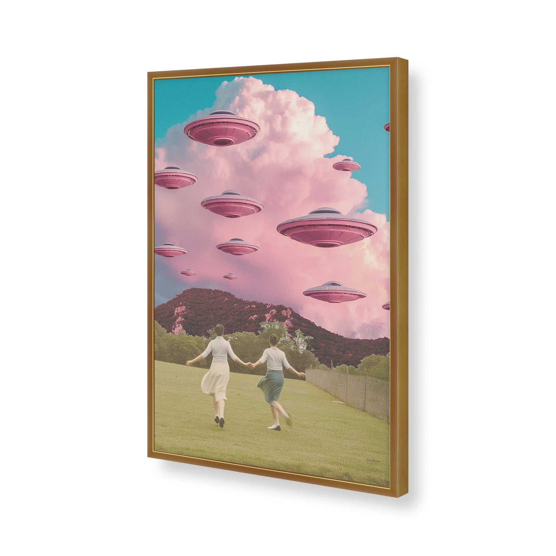 [Color:Polished Gold], Picture of art in a Polished Gold frame of the corner