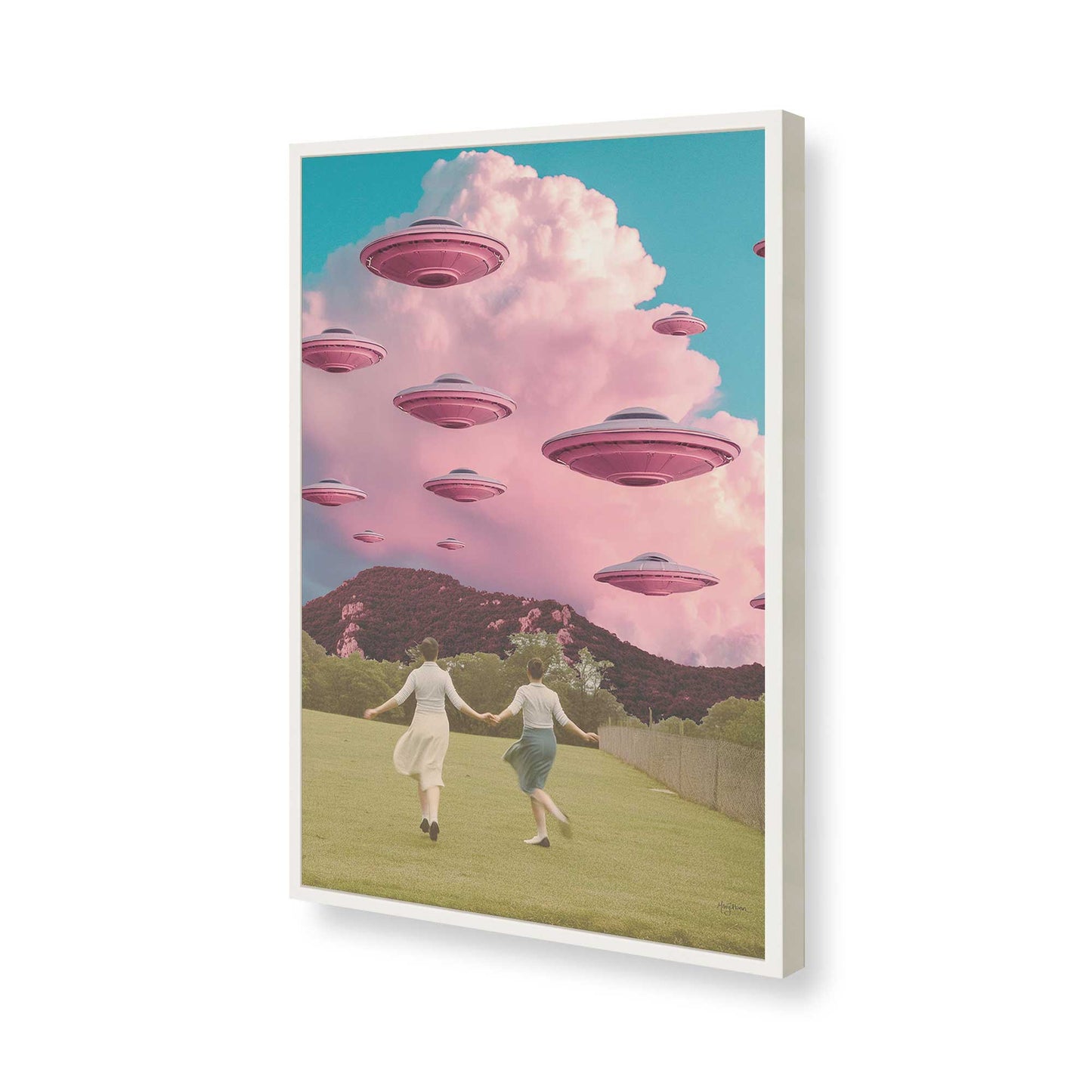 [Color:Opaque White], Picture of art in a Opaque White frame of the corner