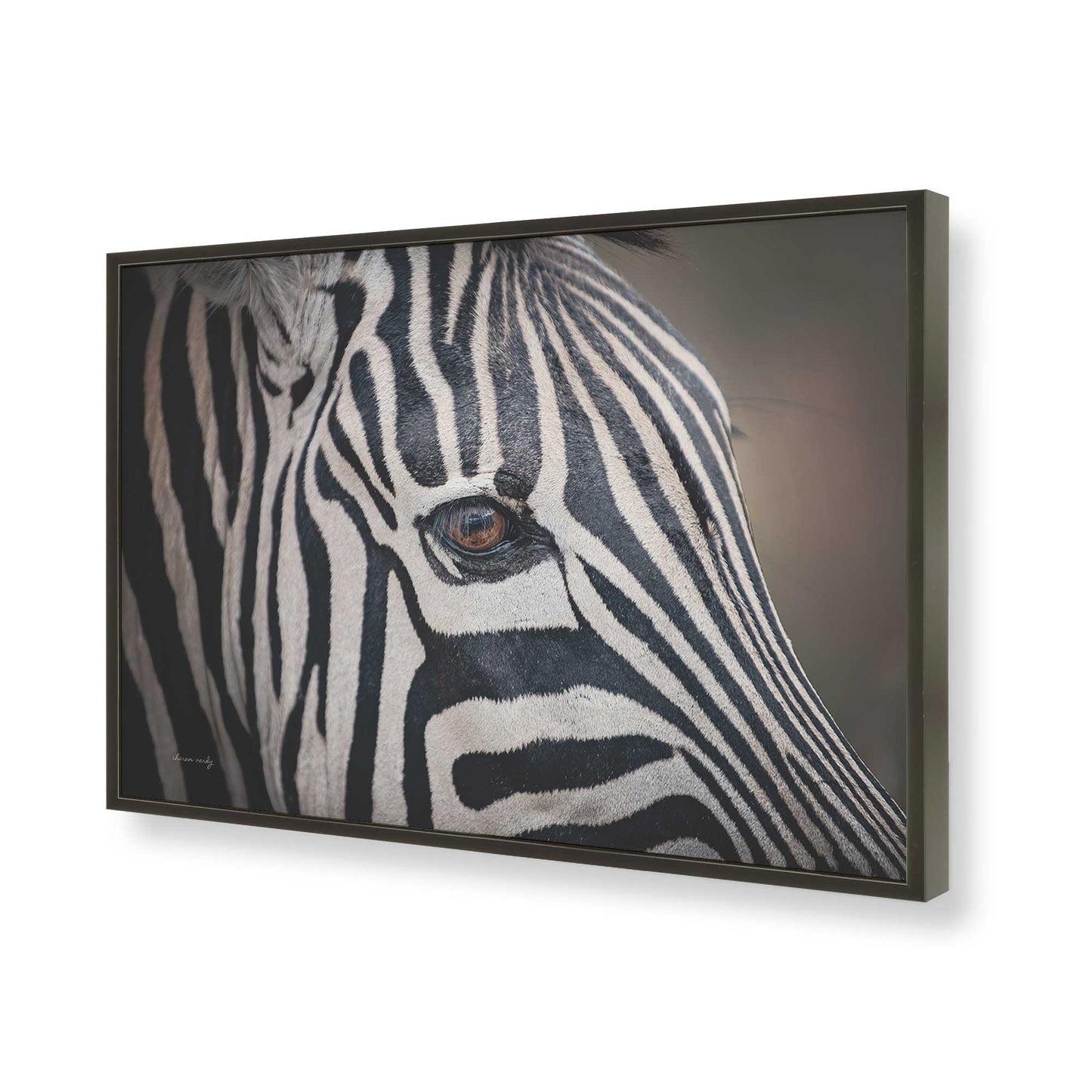[Color:Satin Black], Picture of art in a Satin Black frame of the corner