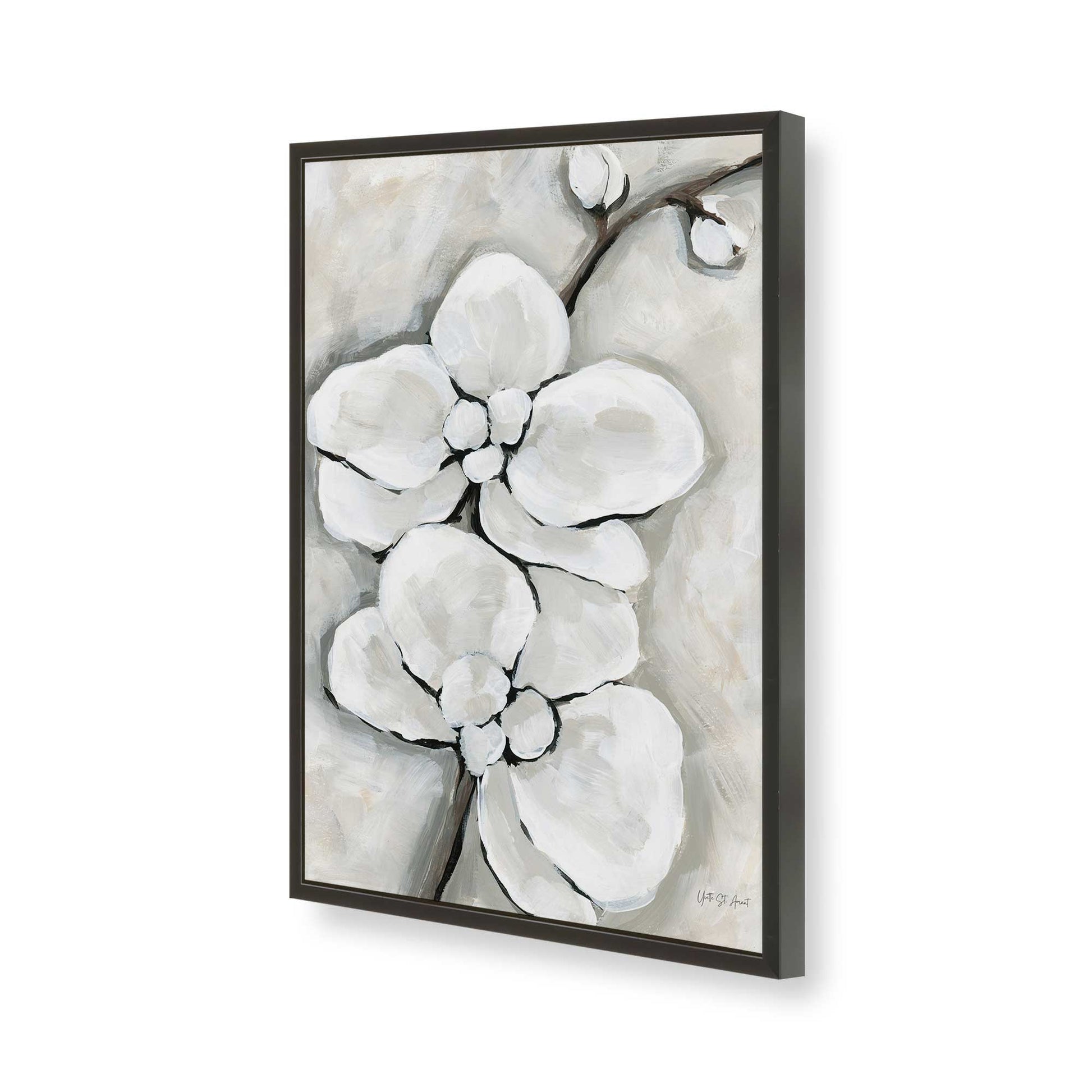 [Color:Satin Black], Picture of art in a Satin Black frame of the corner