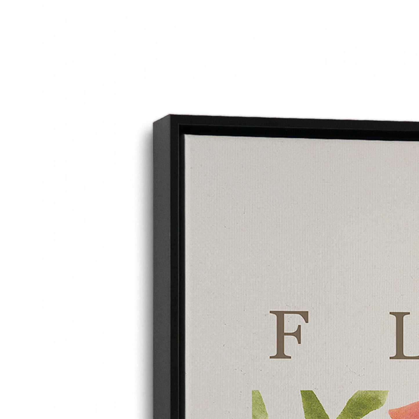 [Color:Satin Black], Picture of art in a Satin Black frame at an angle