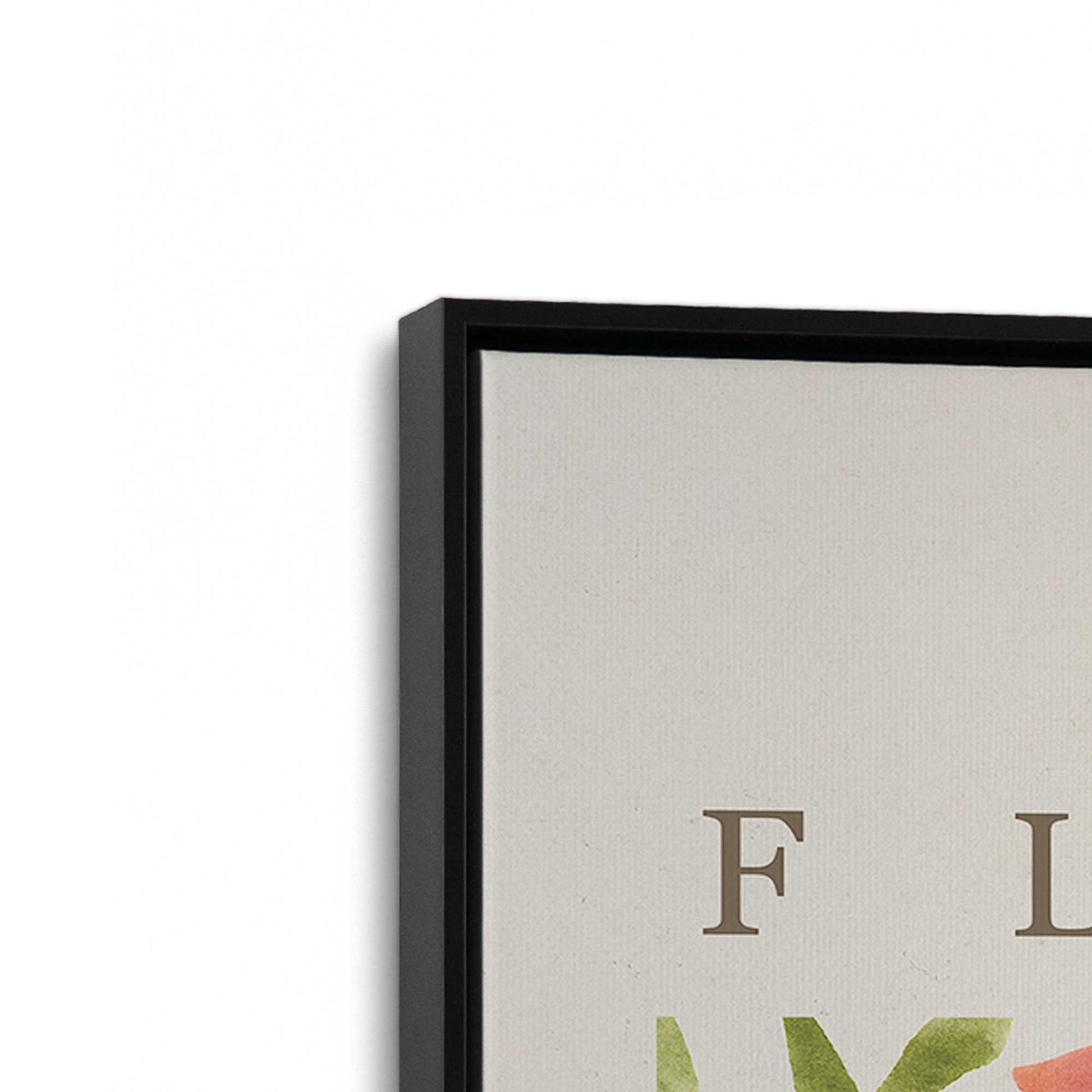 [Color:Satin Black], Picture of art in a Satin Black frame at an angle