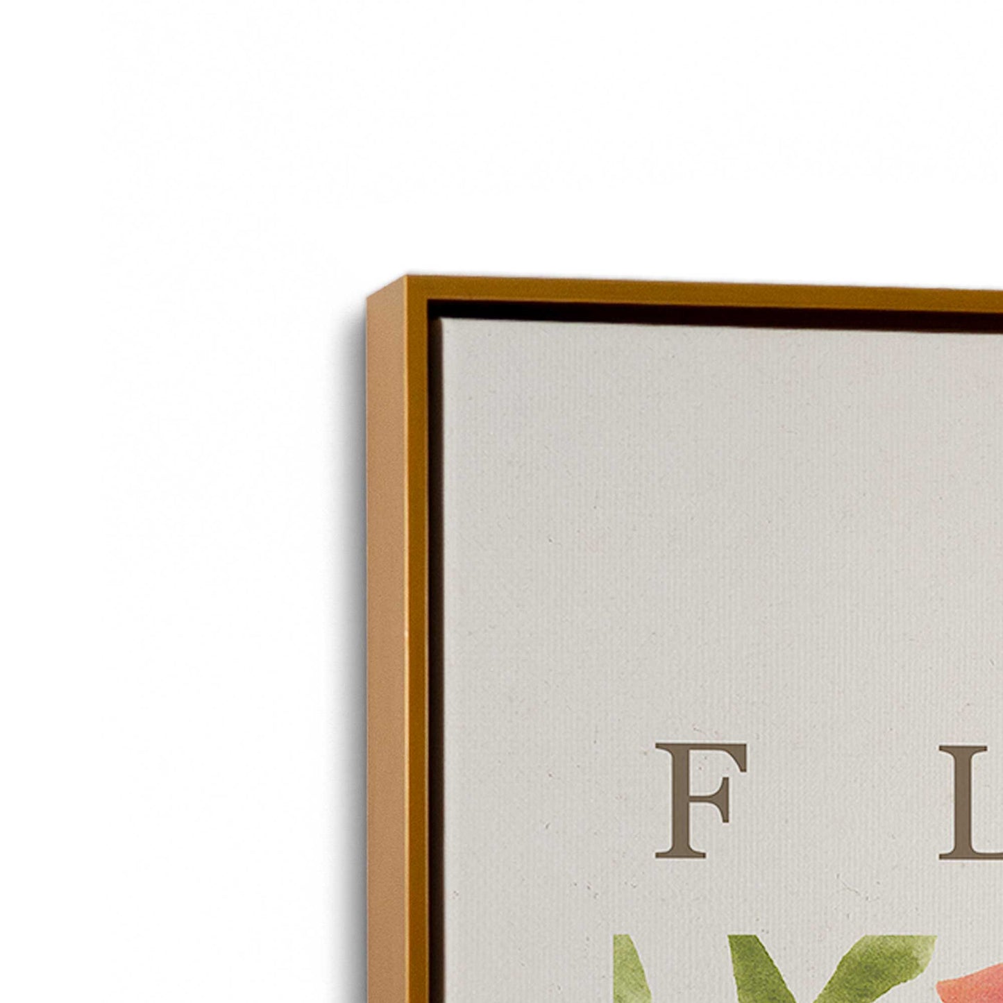 [Color:Polished Gold], Picture of art in a Polished Gold frame at an angle