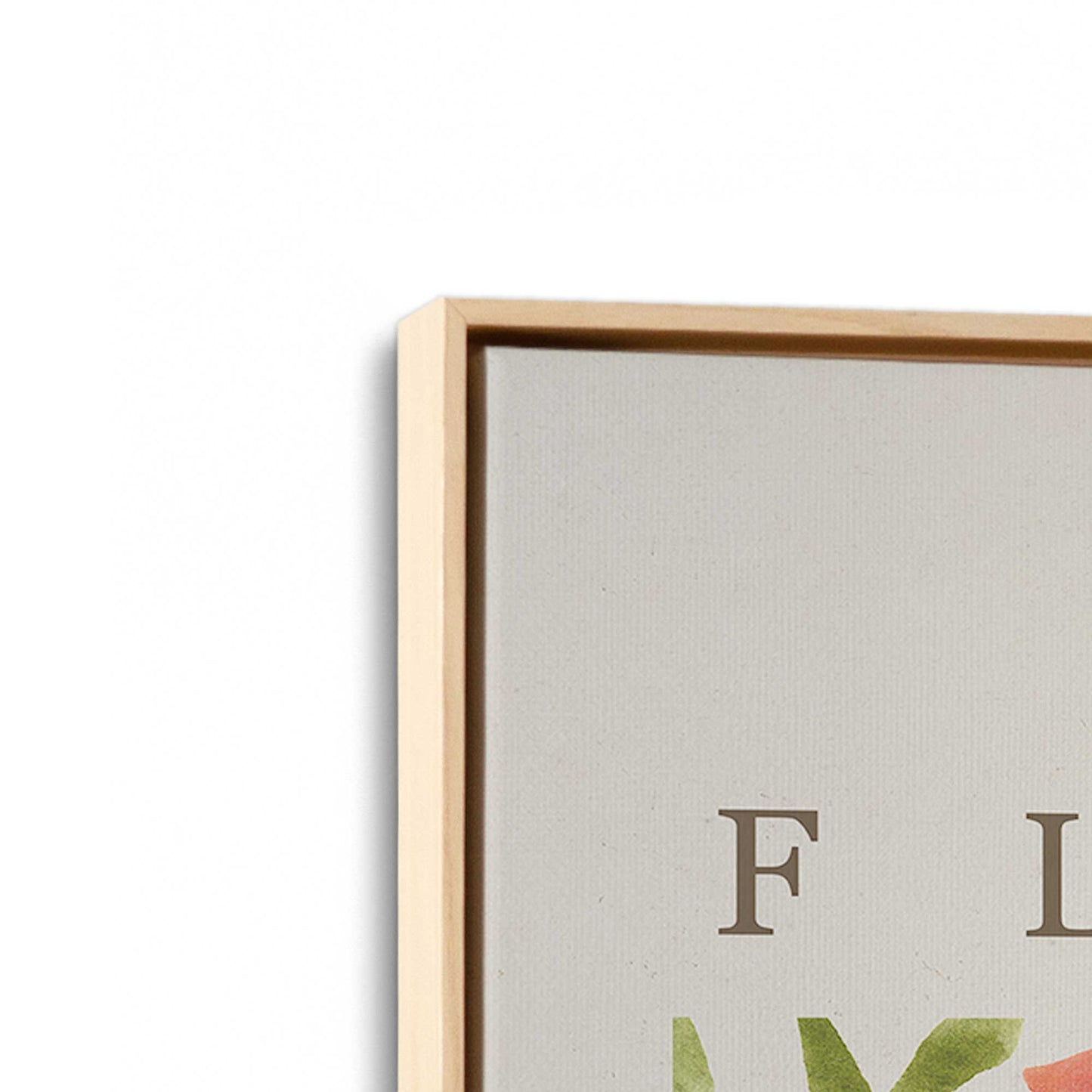 [Color:American Maple], Picture of art in a American Maple frame at an angle
