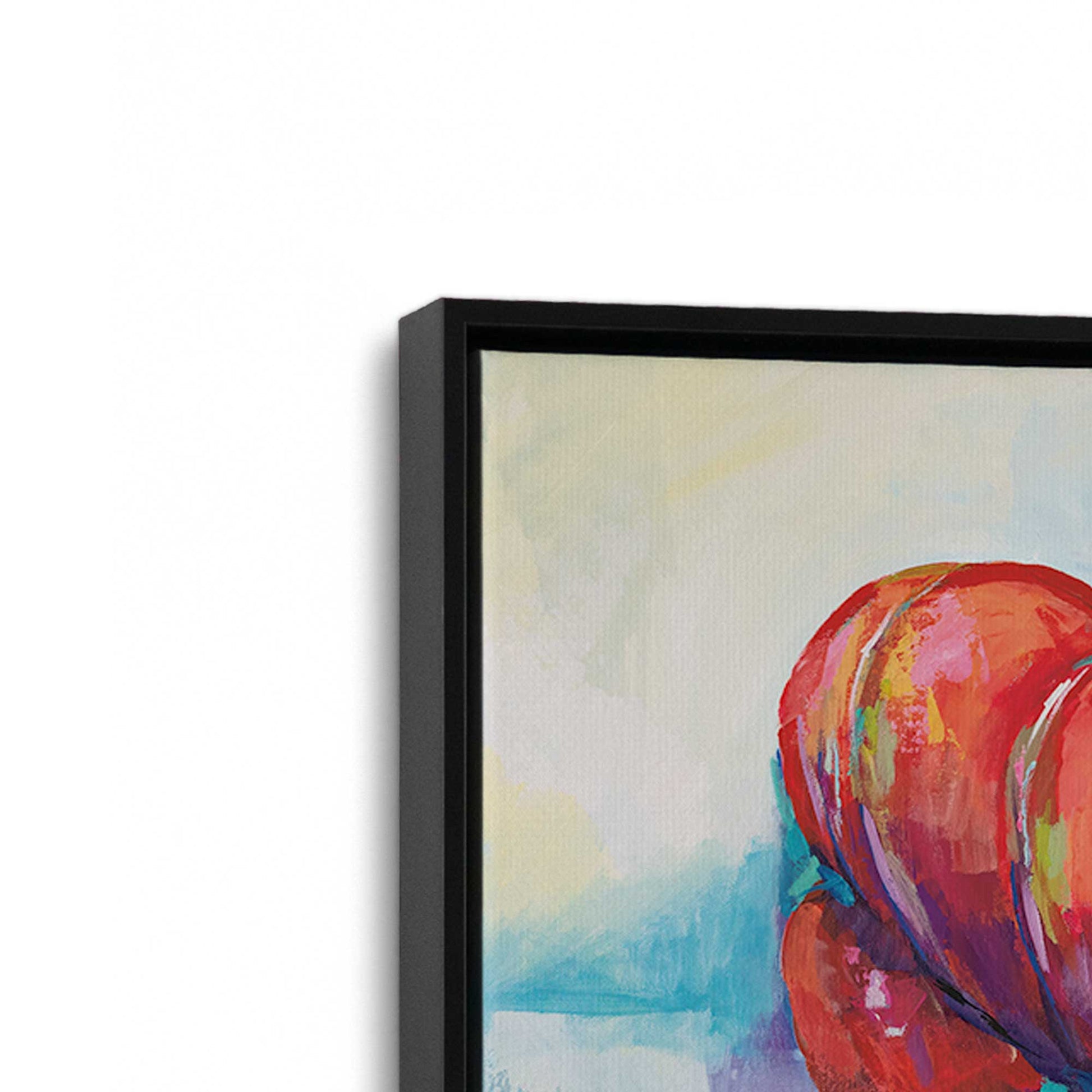 [Color:Satin Black], Picture of art in a Satin Black frame at an angle