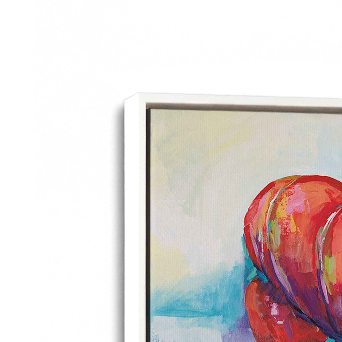 [Color:Opaque White], Picture of art in a White frame at an angle