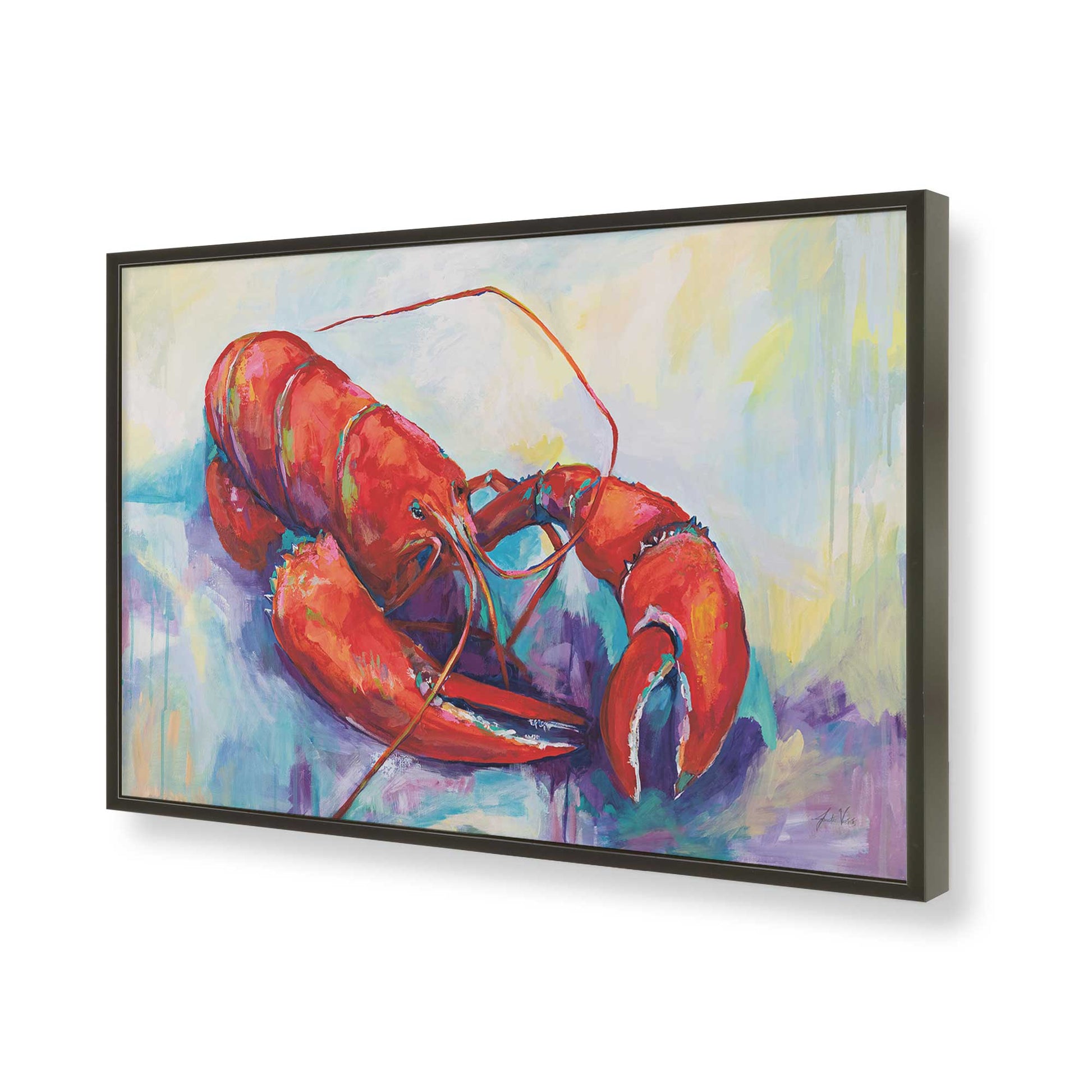 [Color:Satin Black], Picture of art in a Satin Black frame of the corner