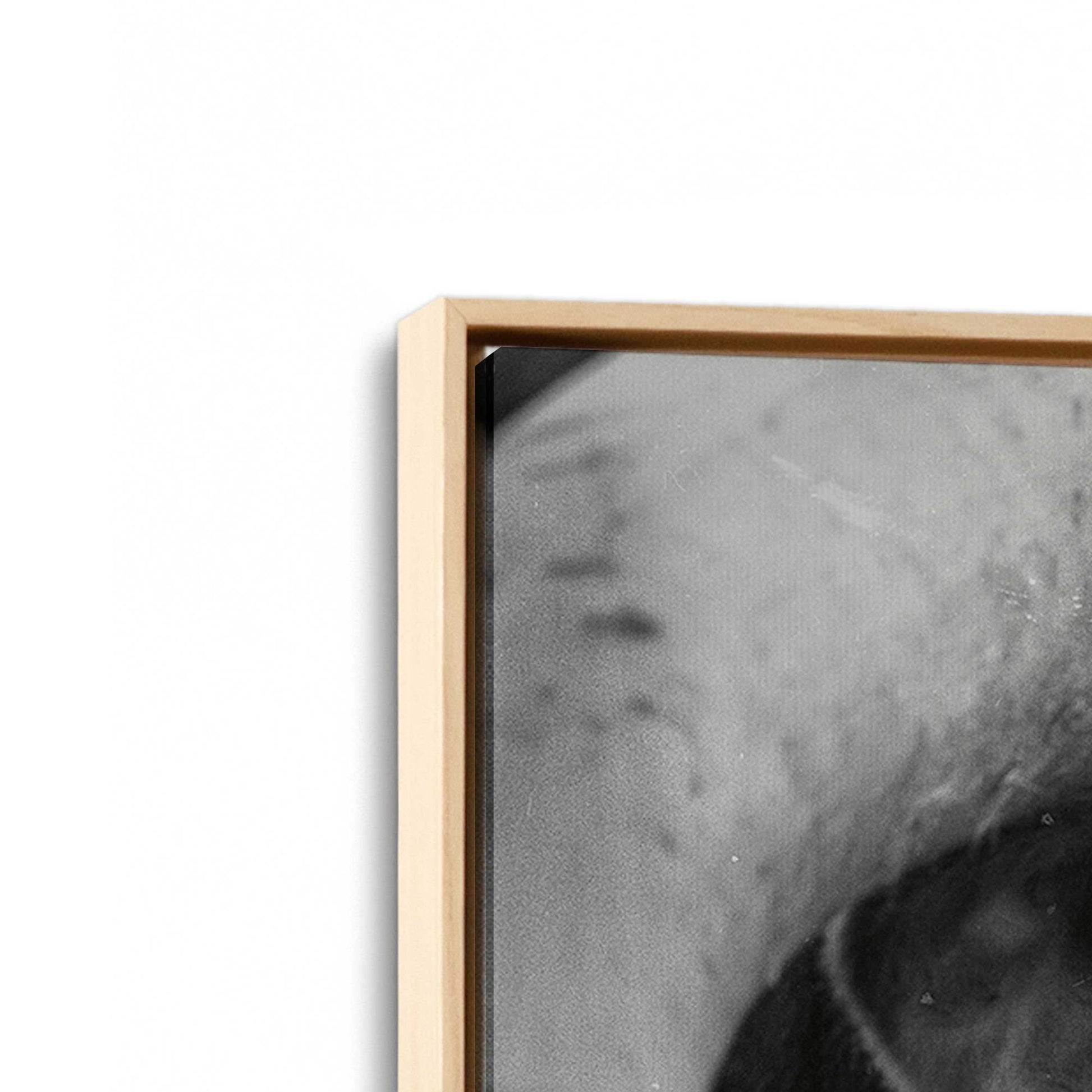 [Color:American Maple], Picture of art in a American Maple frame at an angle