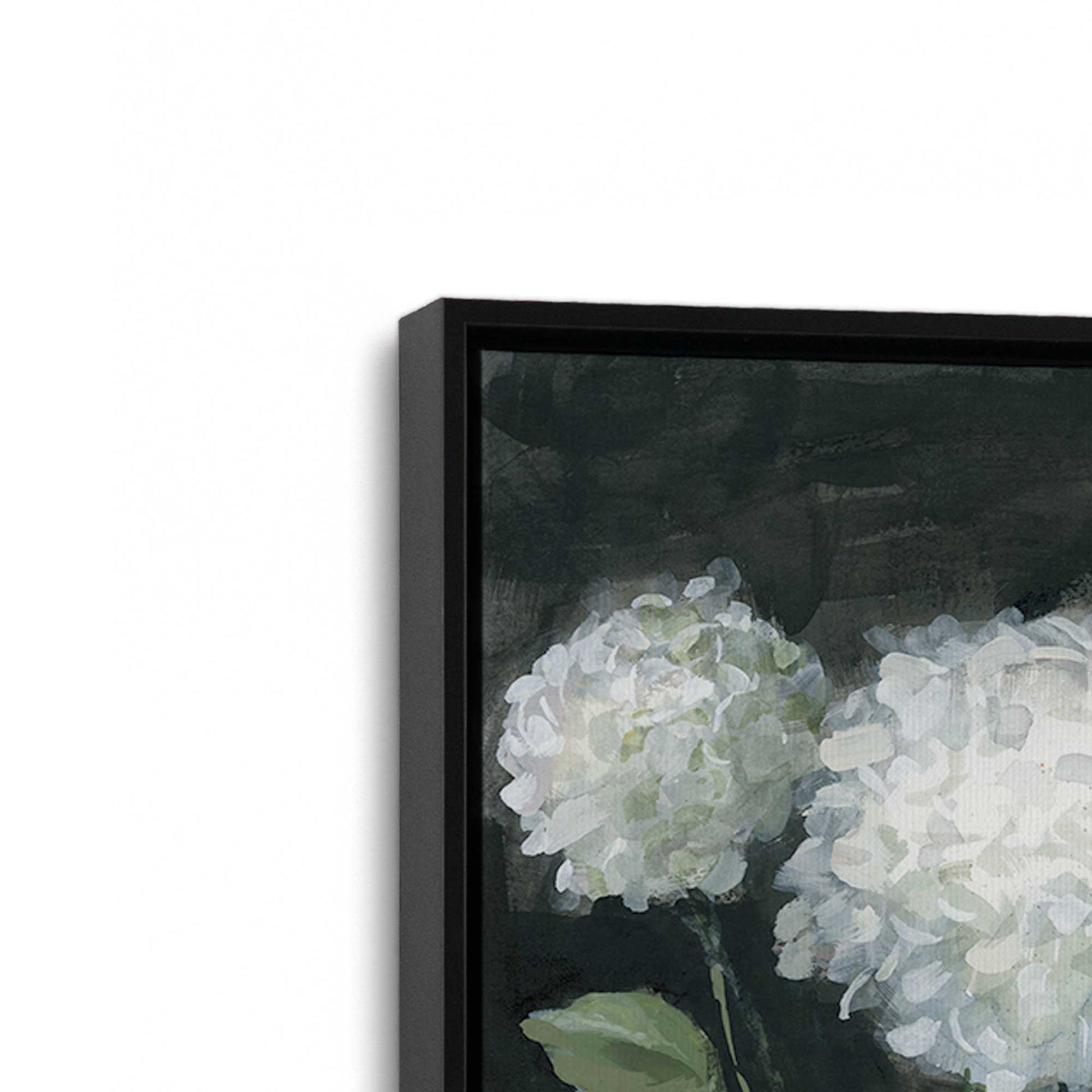 [Color:Satin Black], Picture of art in a Satin Black frame at an angle