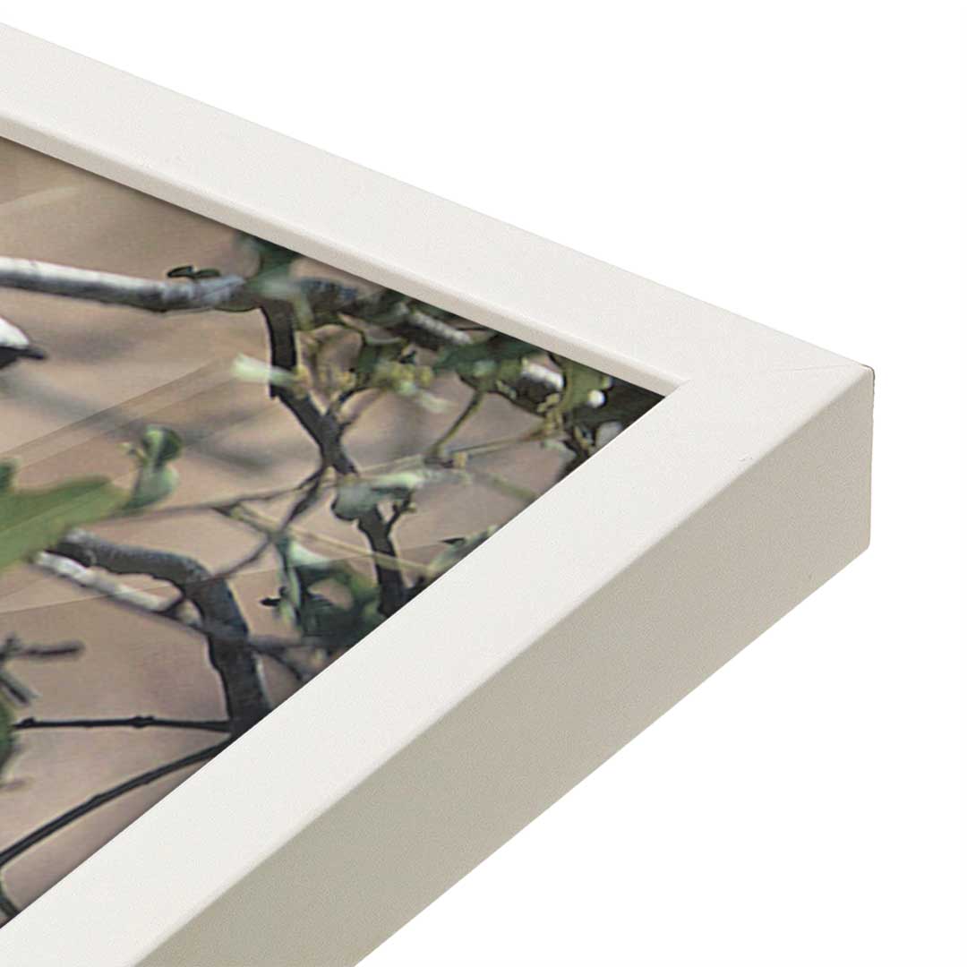 [Color:Opaque White], Picture of art in a Opaque White frame at an angle