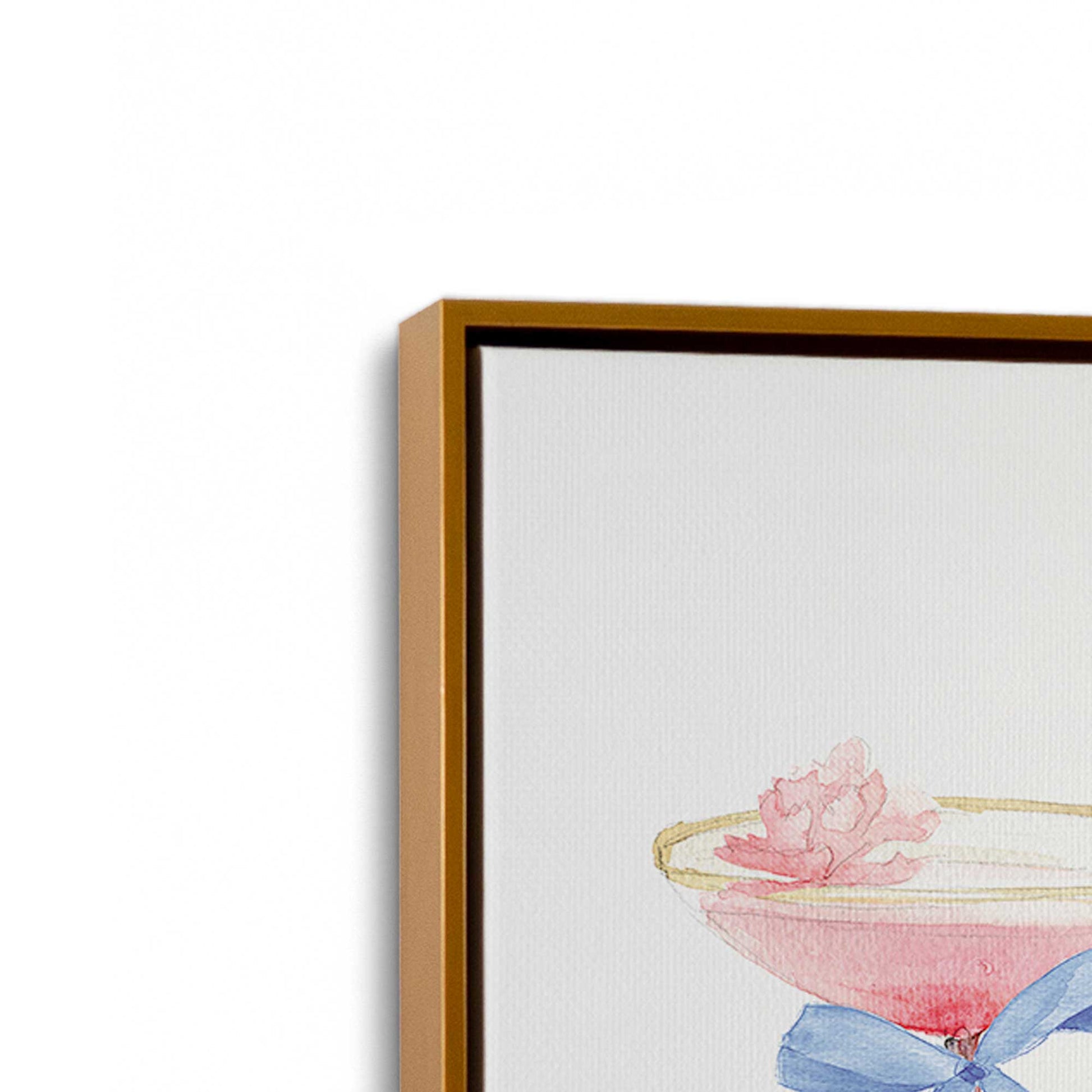 [Color:Polished Gold], Picture of art in a Polished Gold frame at an angle