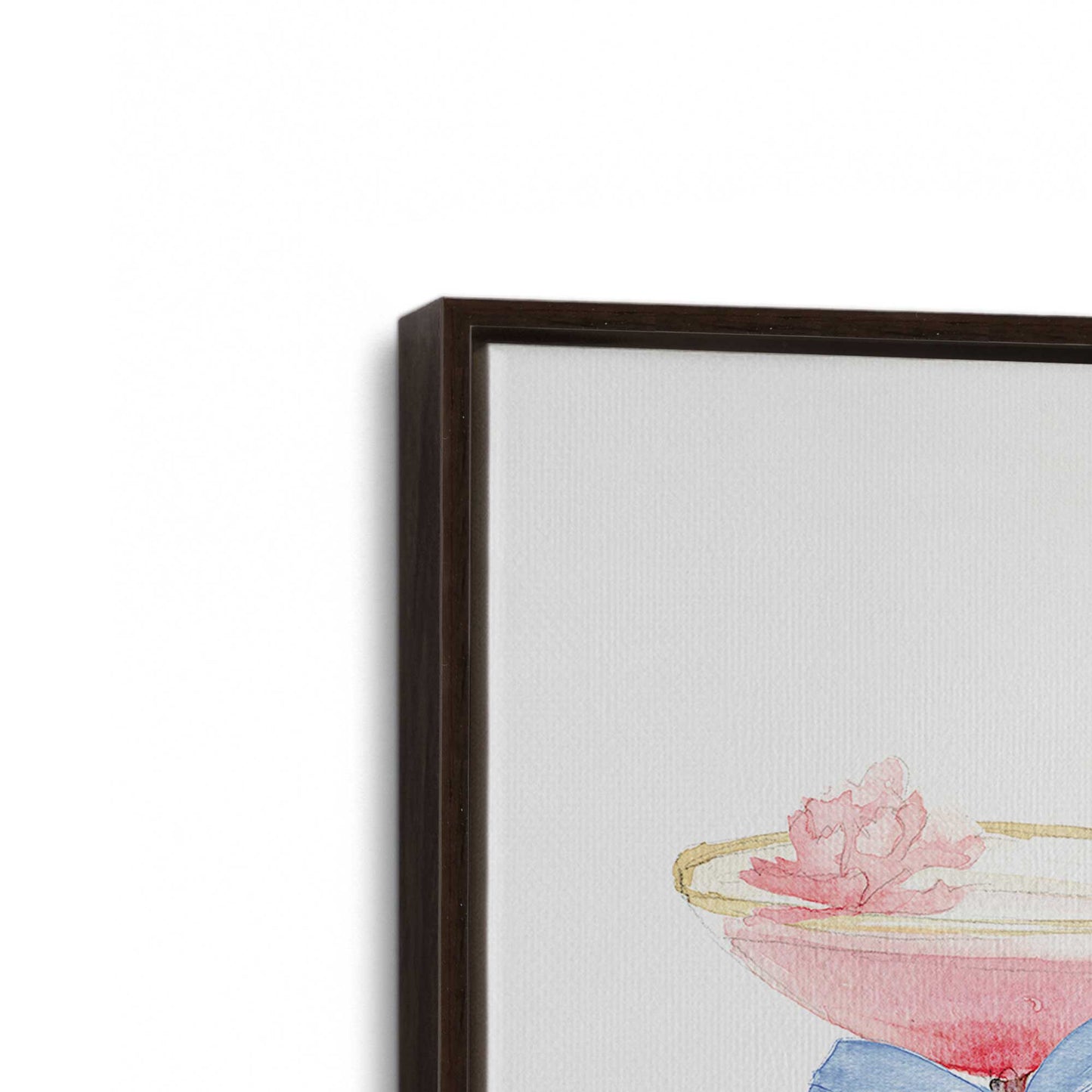 [Color:Espresso], Picture of art in a Espresso frame at an angle