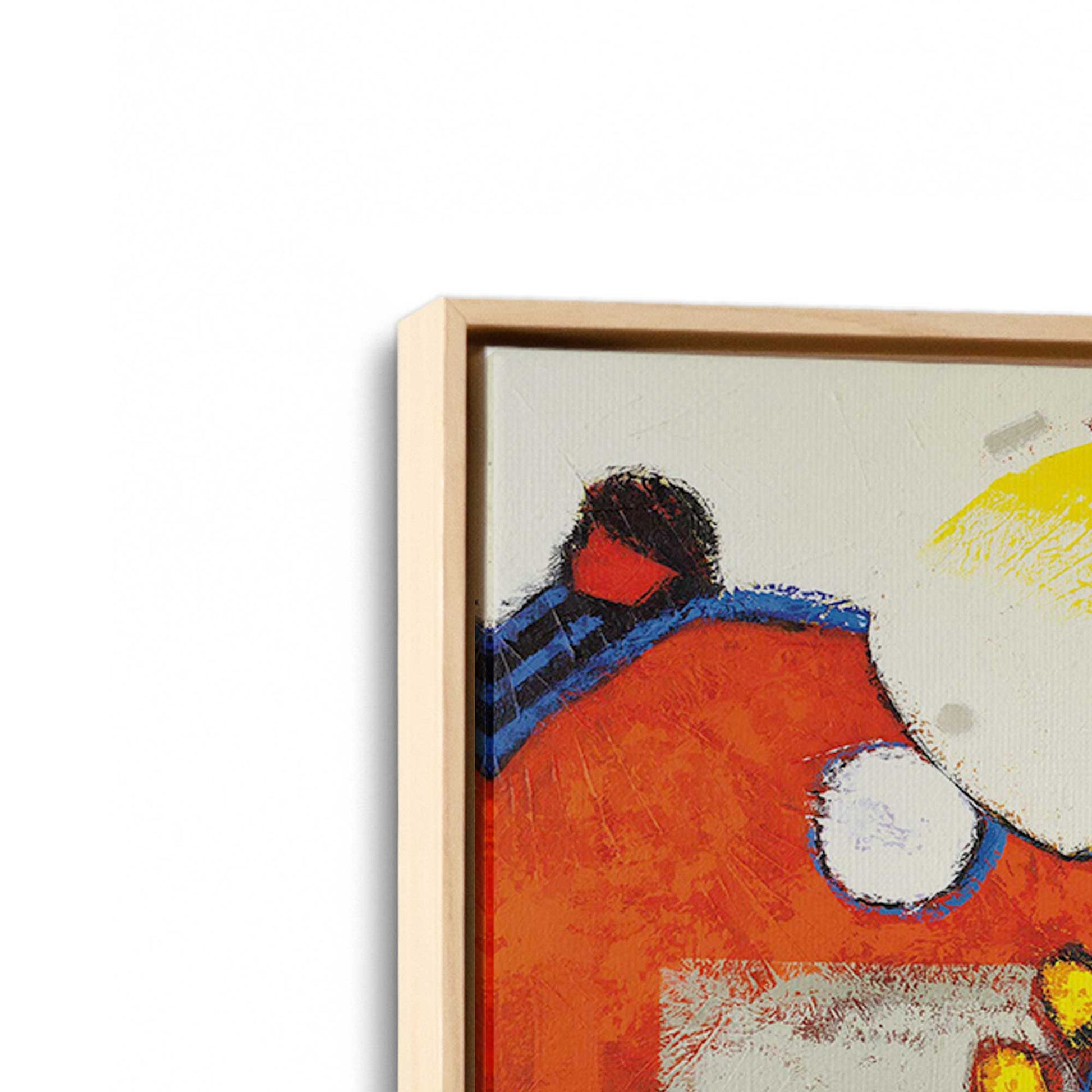 [Color:American Maple], Picture of art in a American Maple frame at an angle