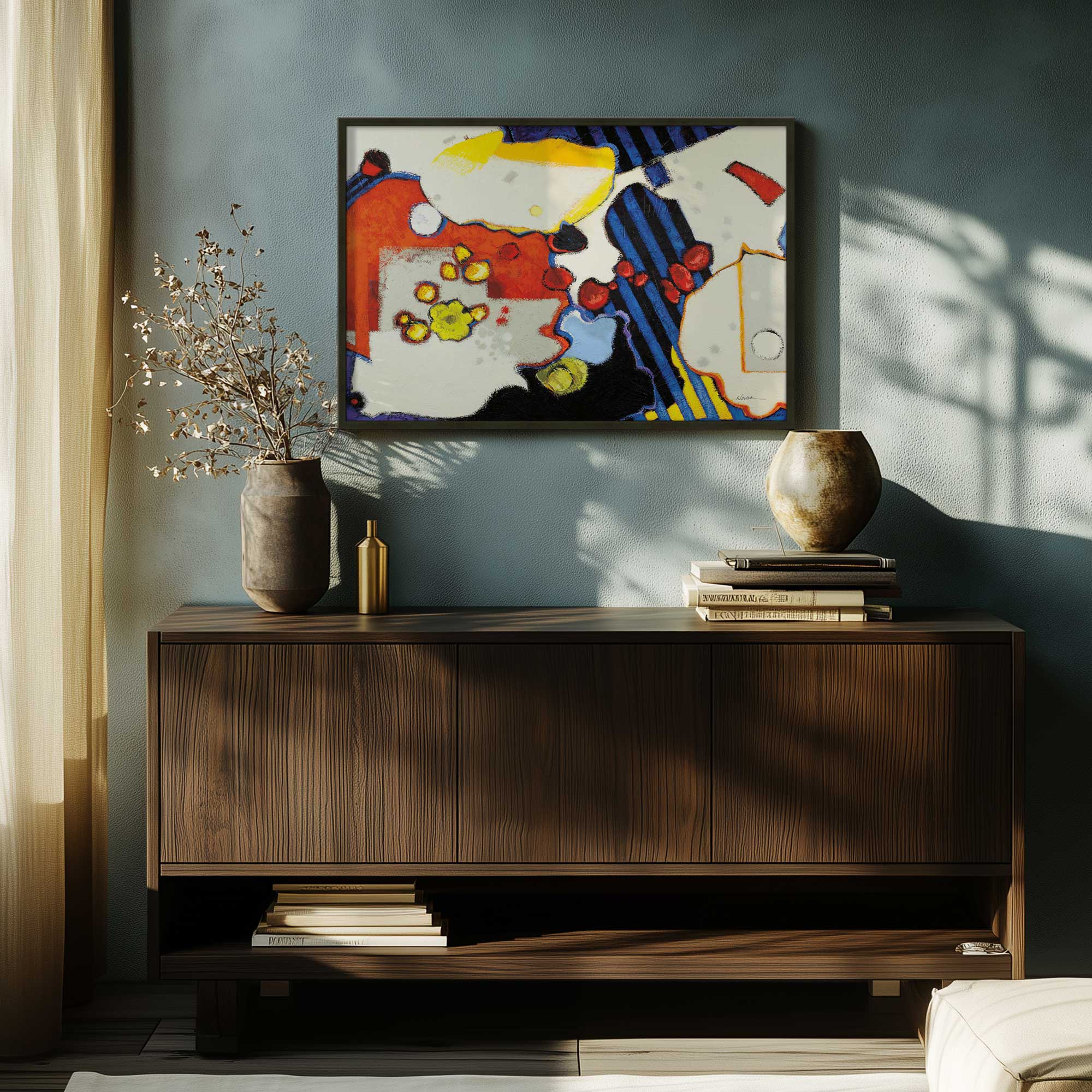 color collision framed art print