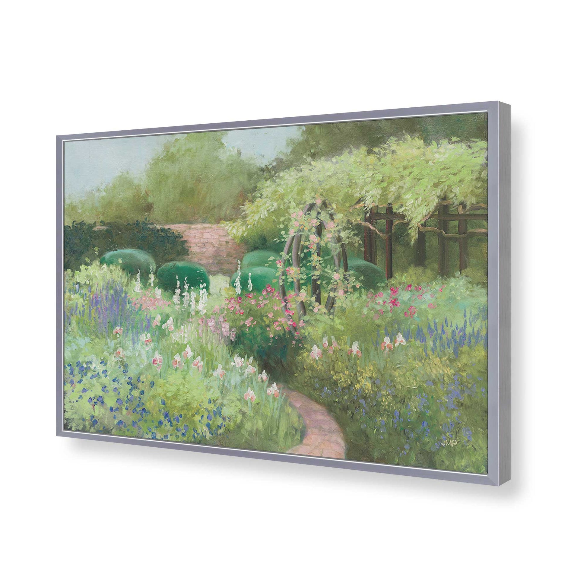 [Color:Polished Chrome], Picture of art in a Polished Chrome frame of the corner