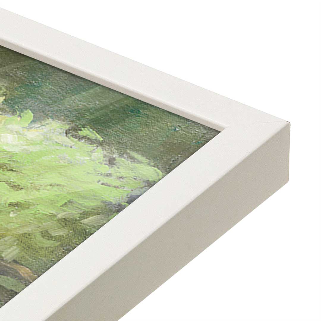 [Color:Opaque White], Picture of art in a Opaque White frame at an angle