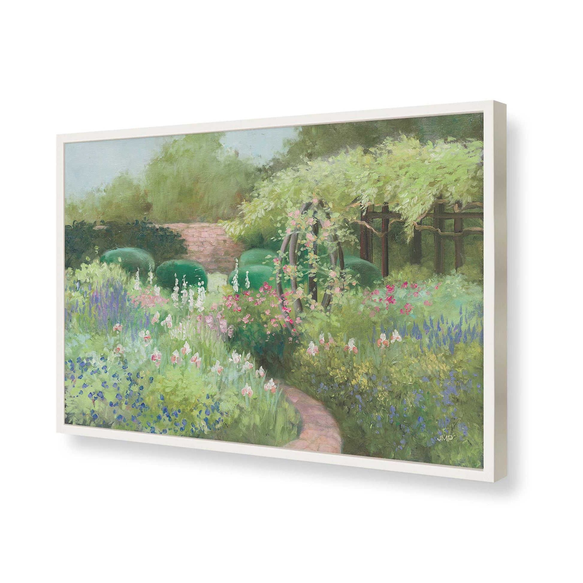 [Color:Opaque White], Picture of art in a Opaque White frame of the corner