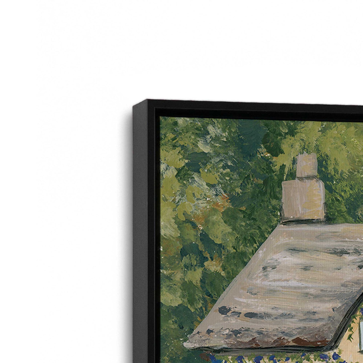 [Color:Satin Black], Picture of art in a Satin Black frame at an angle