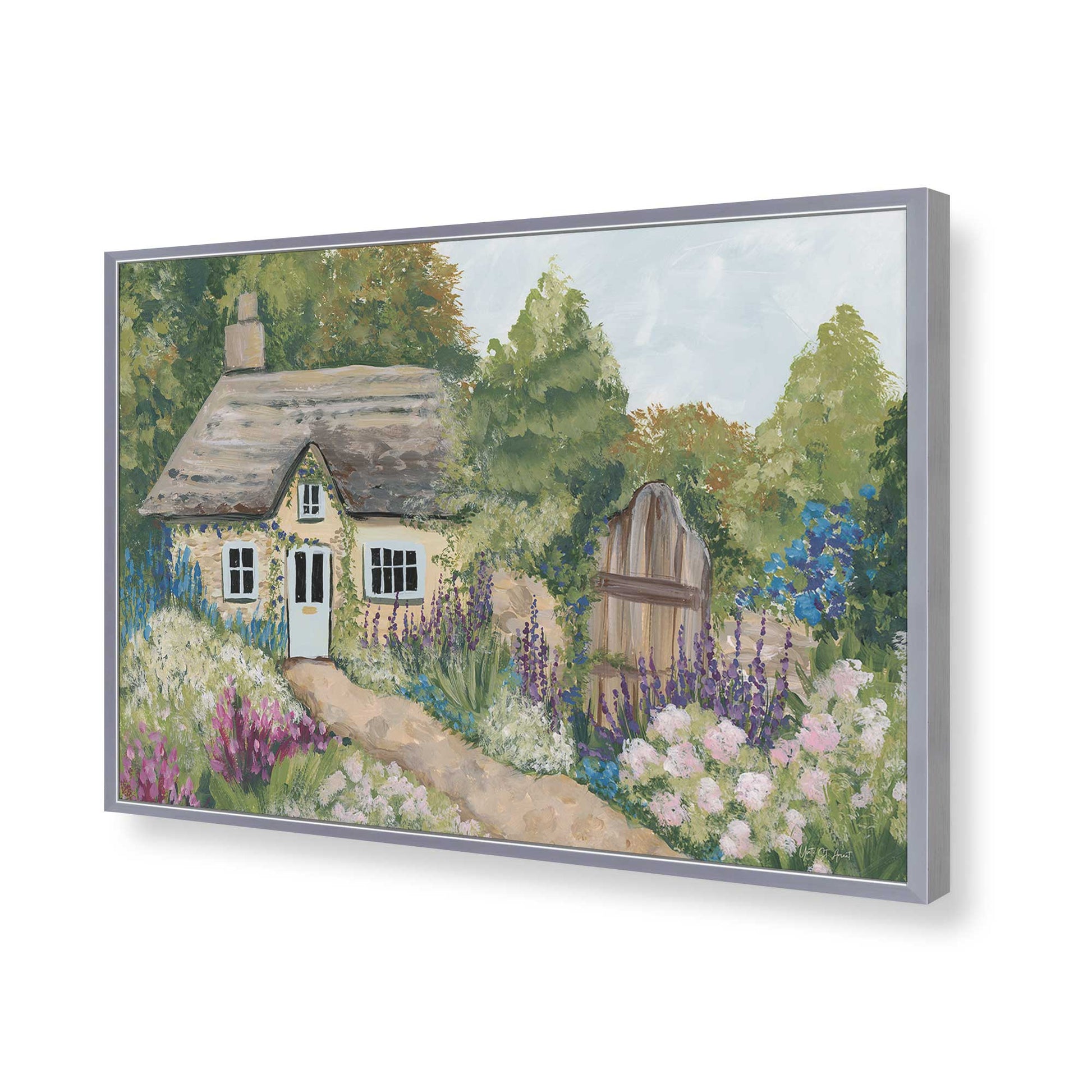 [Color:Polished Chrome], Picture of art in a Polished Chrome frame of the corner