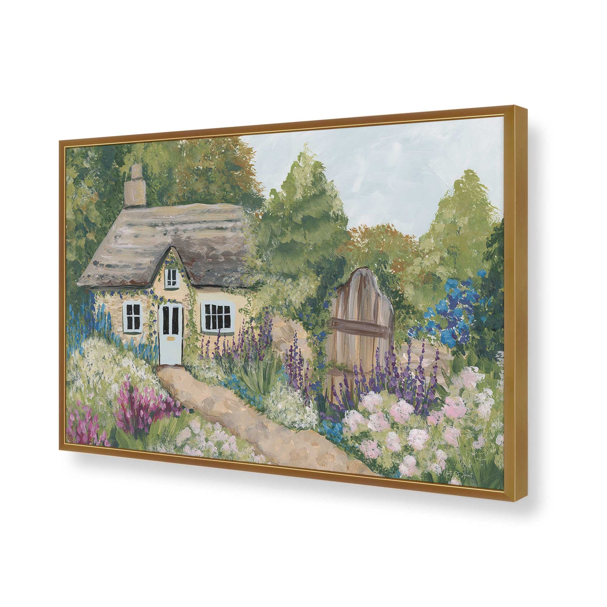 [Color:Polished Gold], Picture of art in a Polished Gold frame of the corner