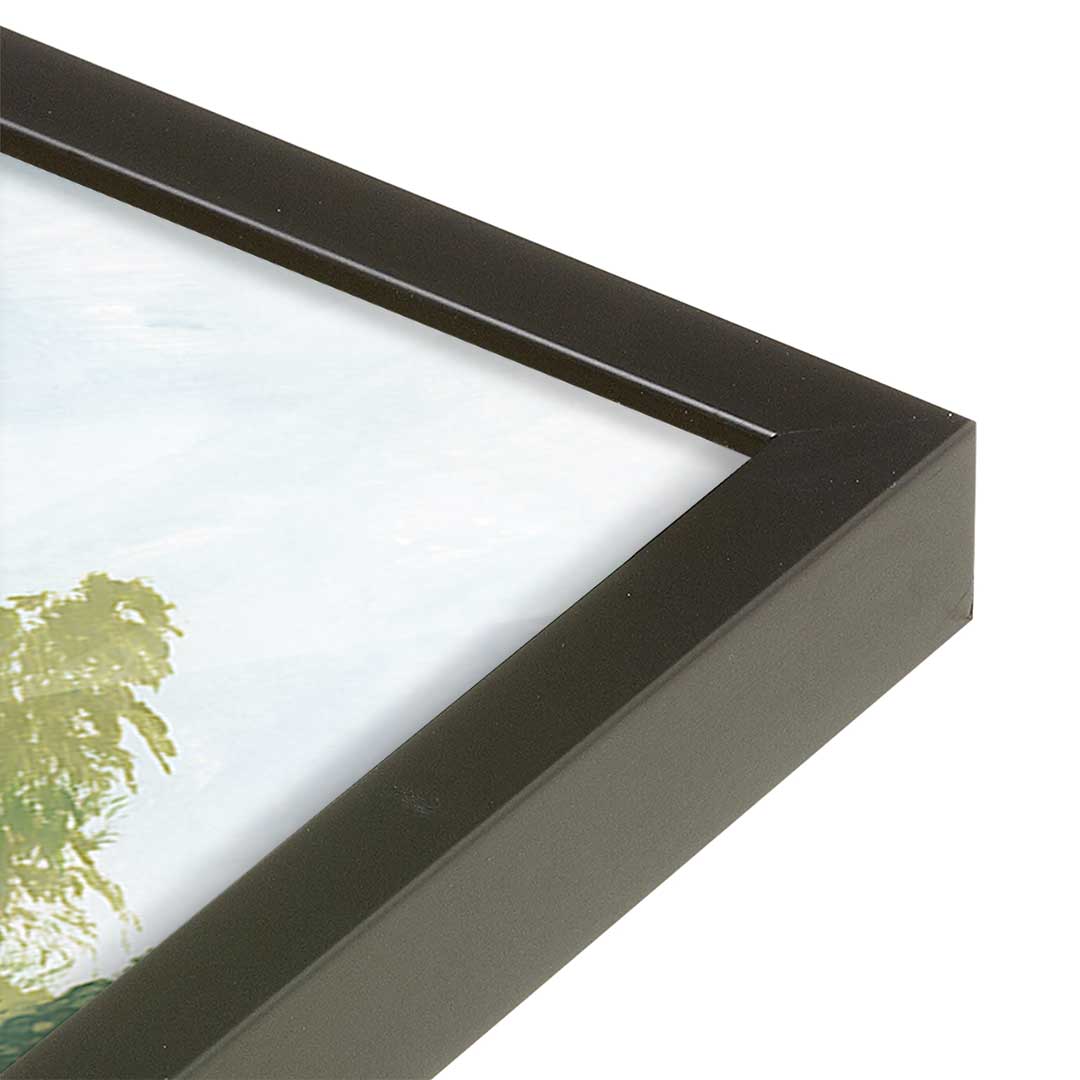 [Color:Satin Black], Picture of art in a Satin Black frame at an angle