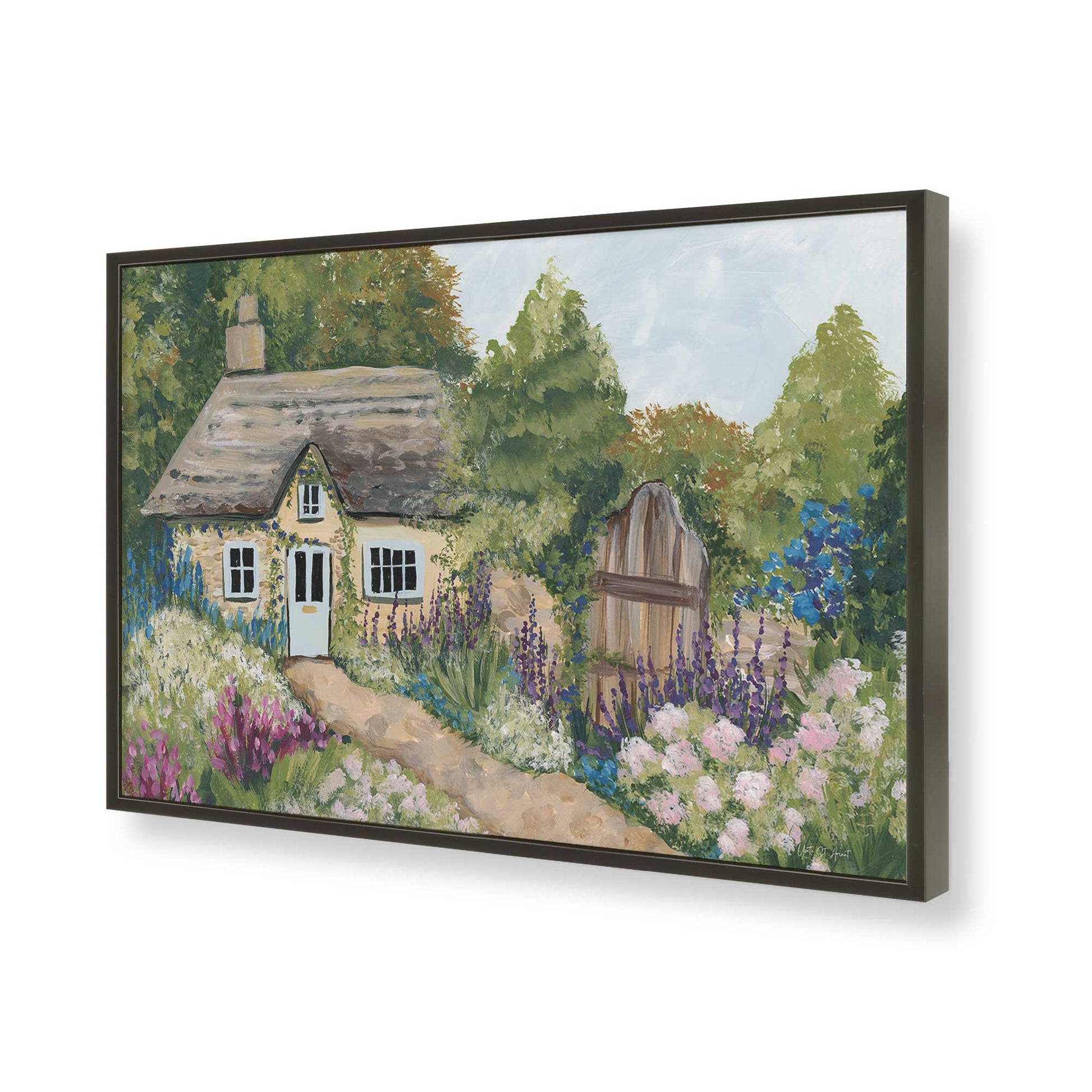 [Color:Satin Black], Picture of art in a Satin Black frame of the corner