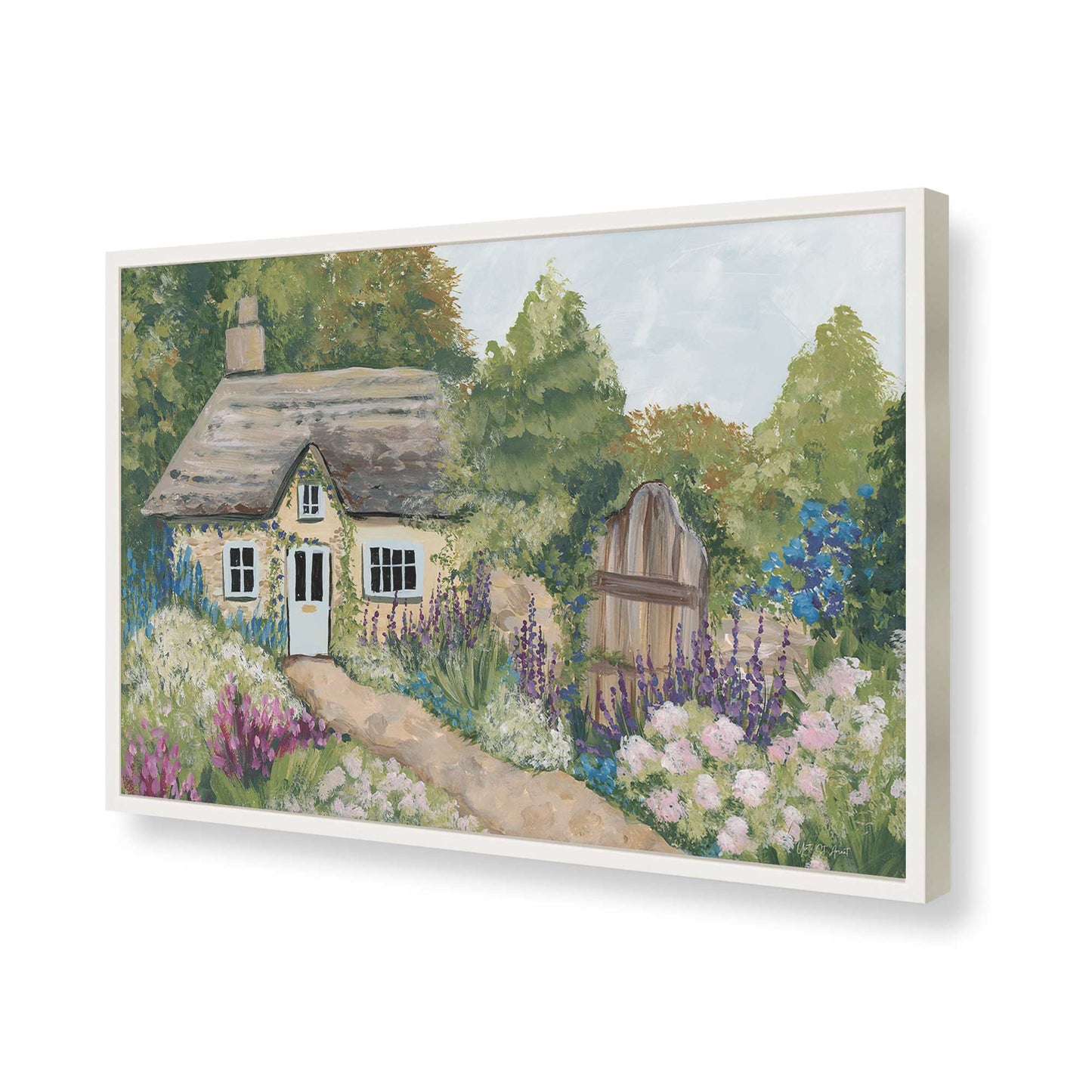[Color:Opaque White], Picture of art in a Opaque White frame of the corner