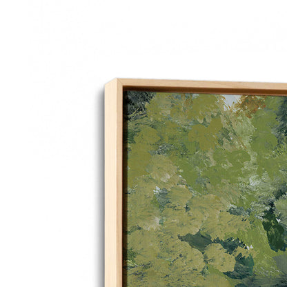 [Color:American Maple], Picture of art in a American Maple frame at an angle
