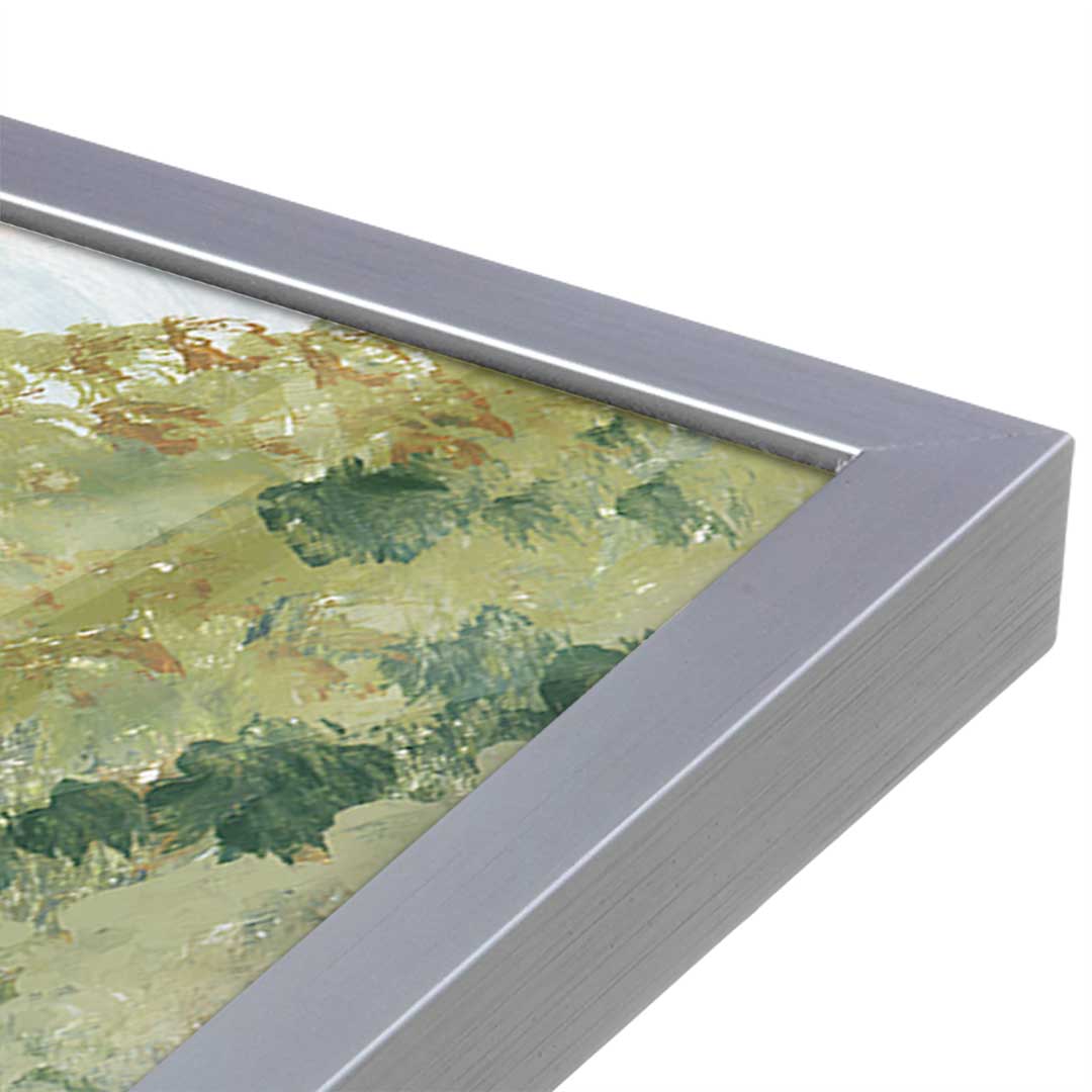 [Color:Polished Chrome], Picture of art in a Polished Chrome frame at an angle