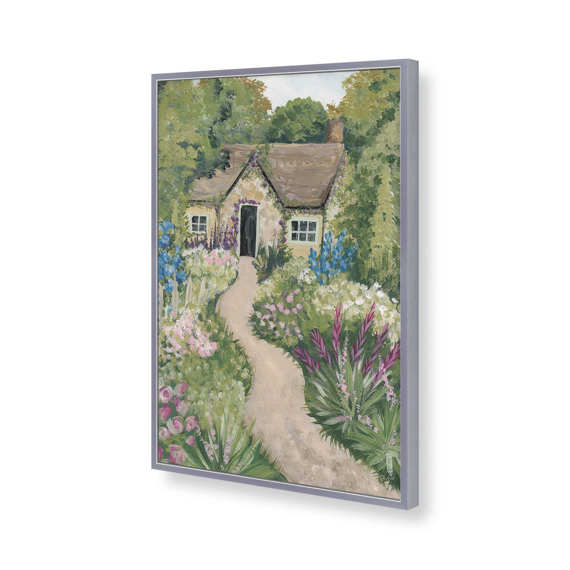 [Color:Polished Chrome], Picture of art in a Polished Chrome frame of the corner