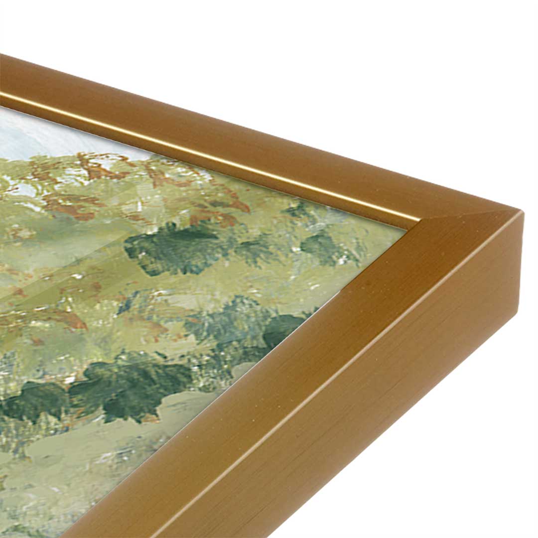 [Color:Polished Gold], Picture of art in a Polished Gold frame at an angle