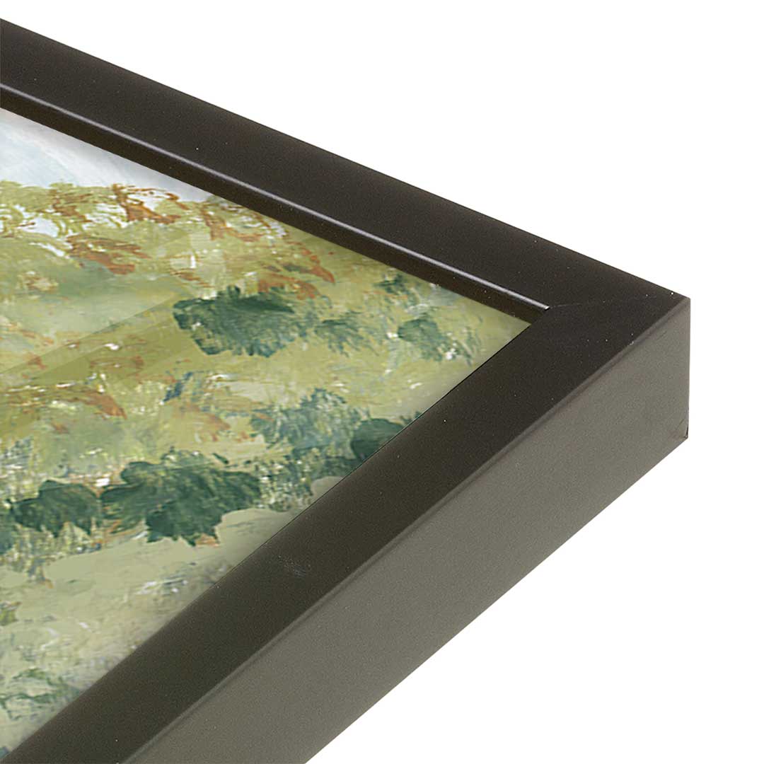 [Color:Satin Black], Picture of art in a Satin Black frame at an angle