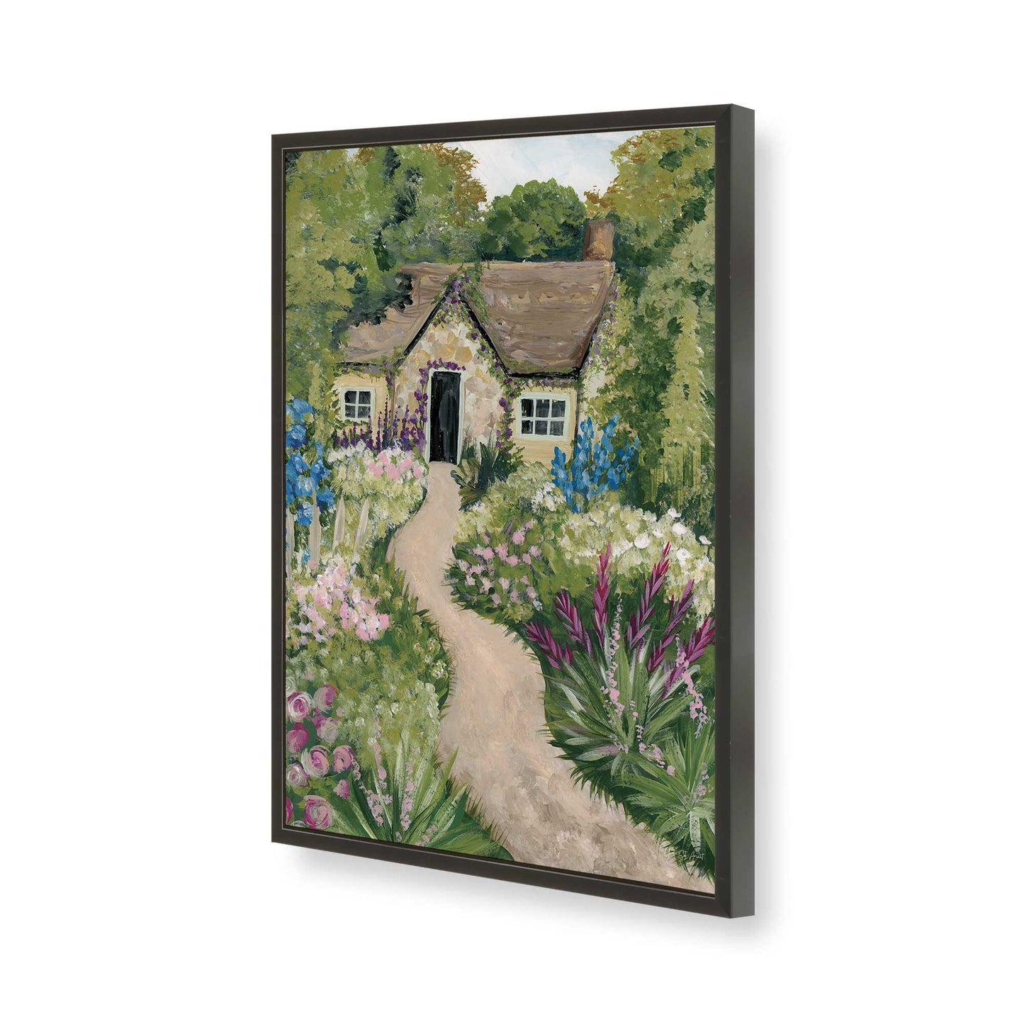 [Color:Satin Black], Picture of art in a Satin Black frame of the corner