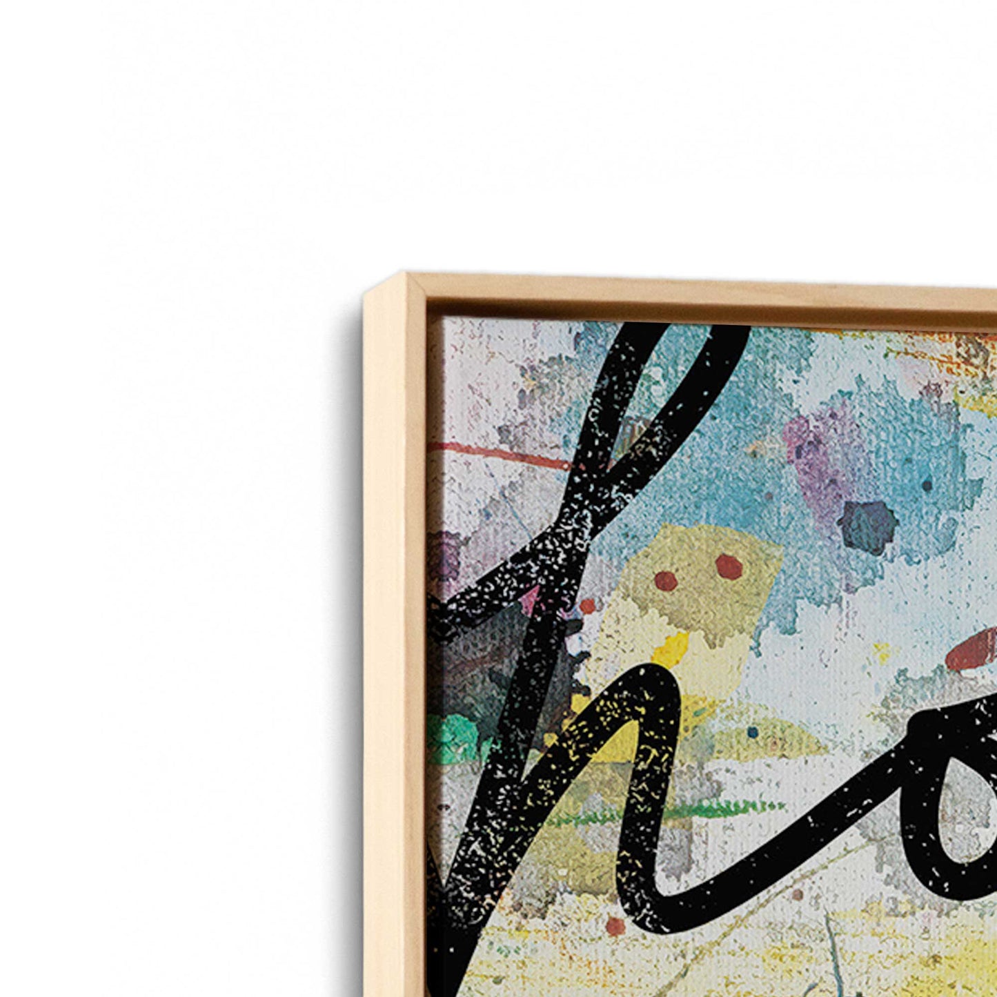 [Color:American Maple], Picture of art in a American Maple frame at an angle