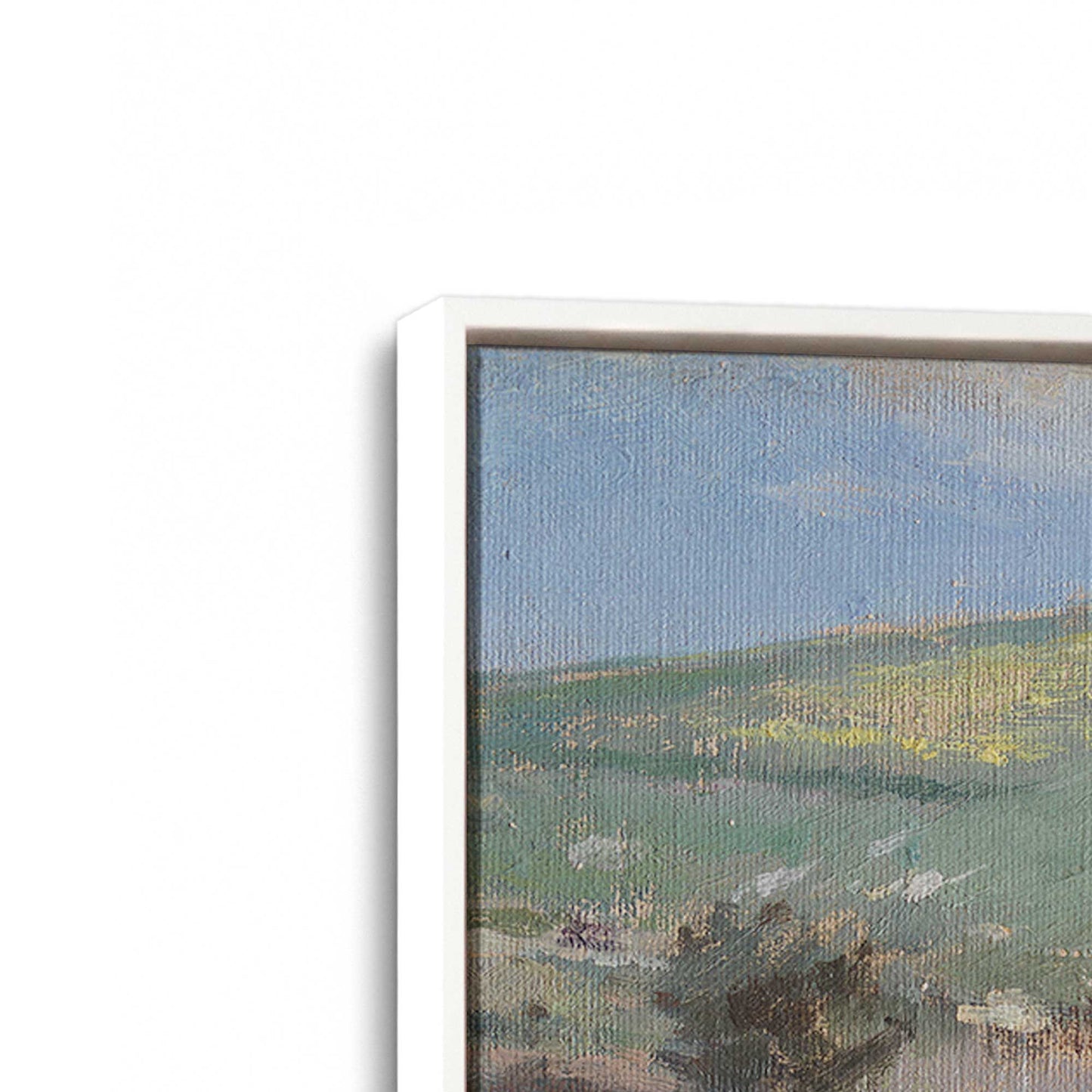 [Color:Opaque White], Picture of art in a White frame at an angle
