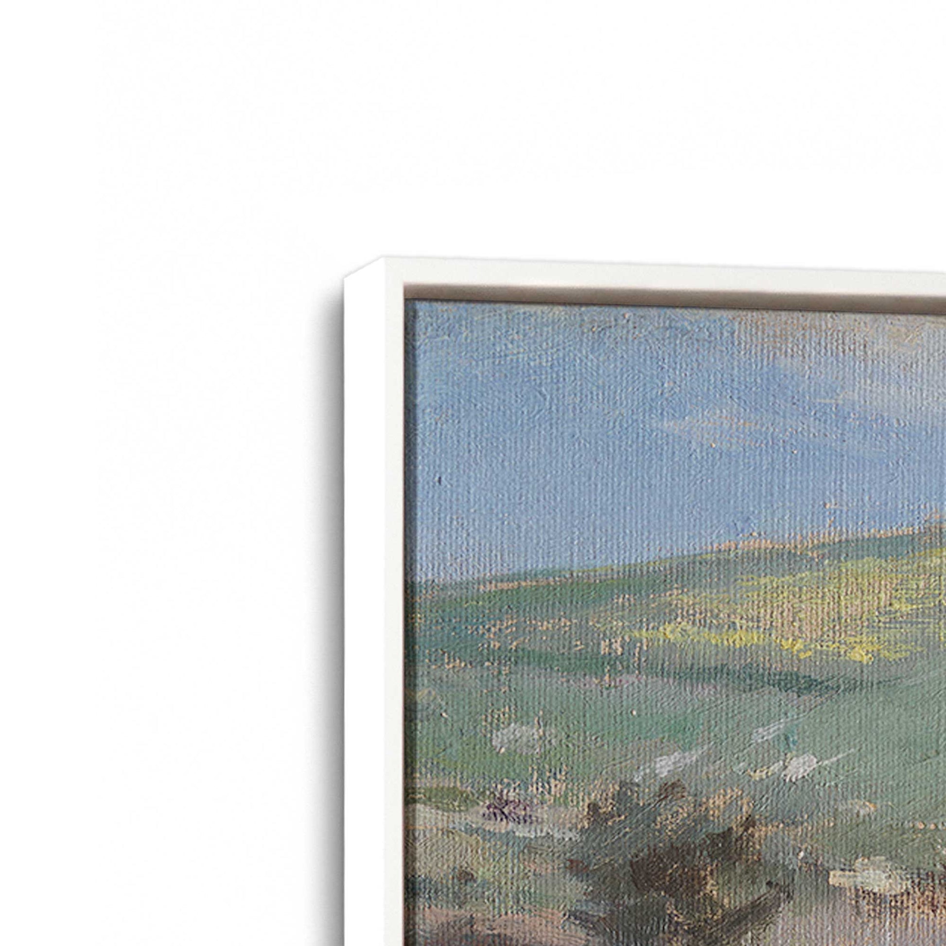 [Color:Opaque White], Picture of art in a White frame at an angle