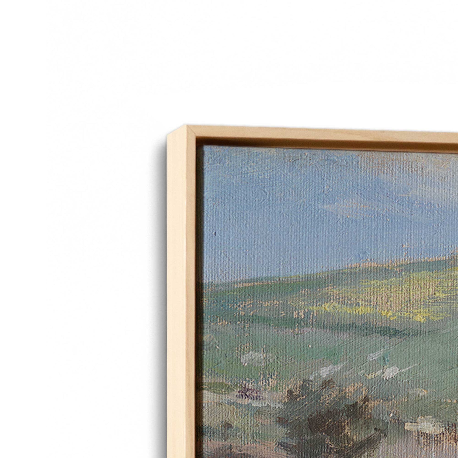 [Color:American Maple], Picture of art in a American Maple frame at an angle