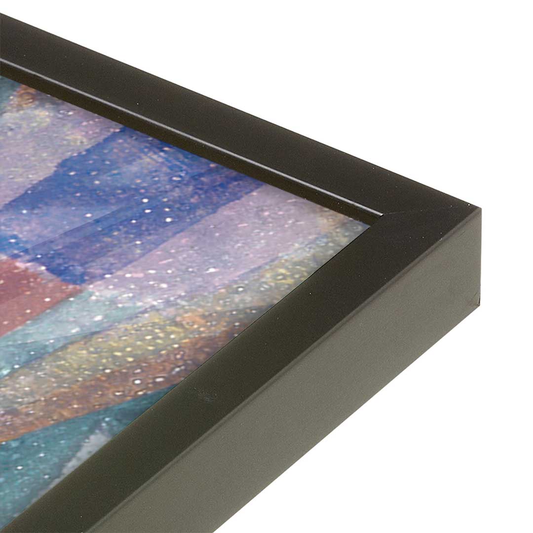 [Color:Satin Black], Picture of art in a Satin Black frame at an angle