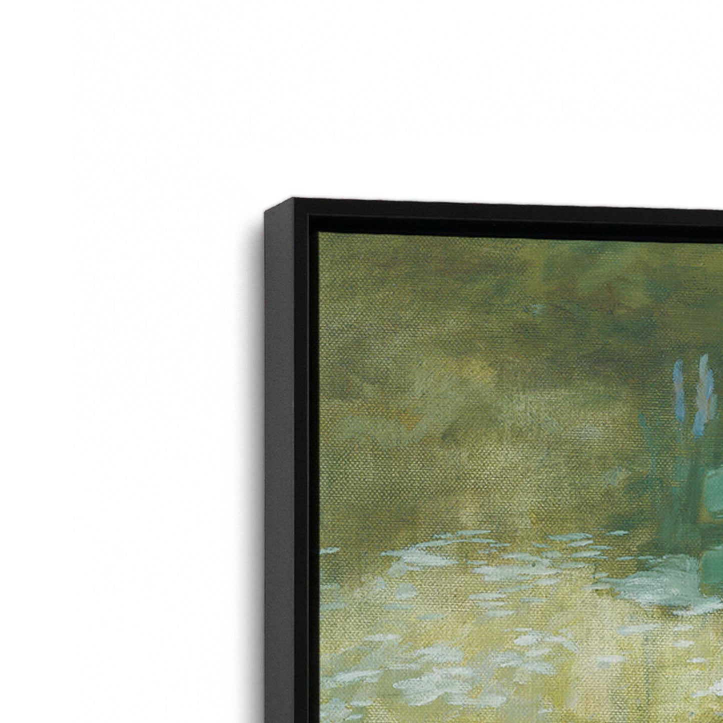 [Color:Satin Black], Picture of art in a Satin Black frame at an angle