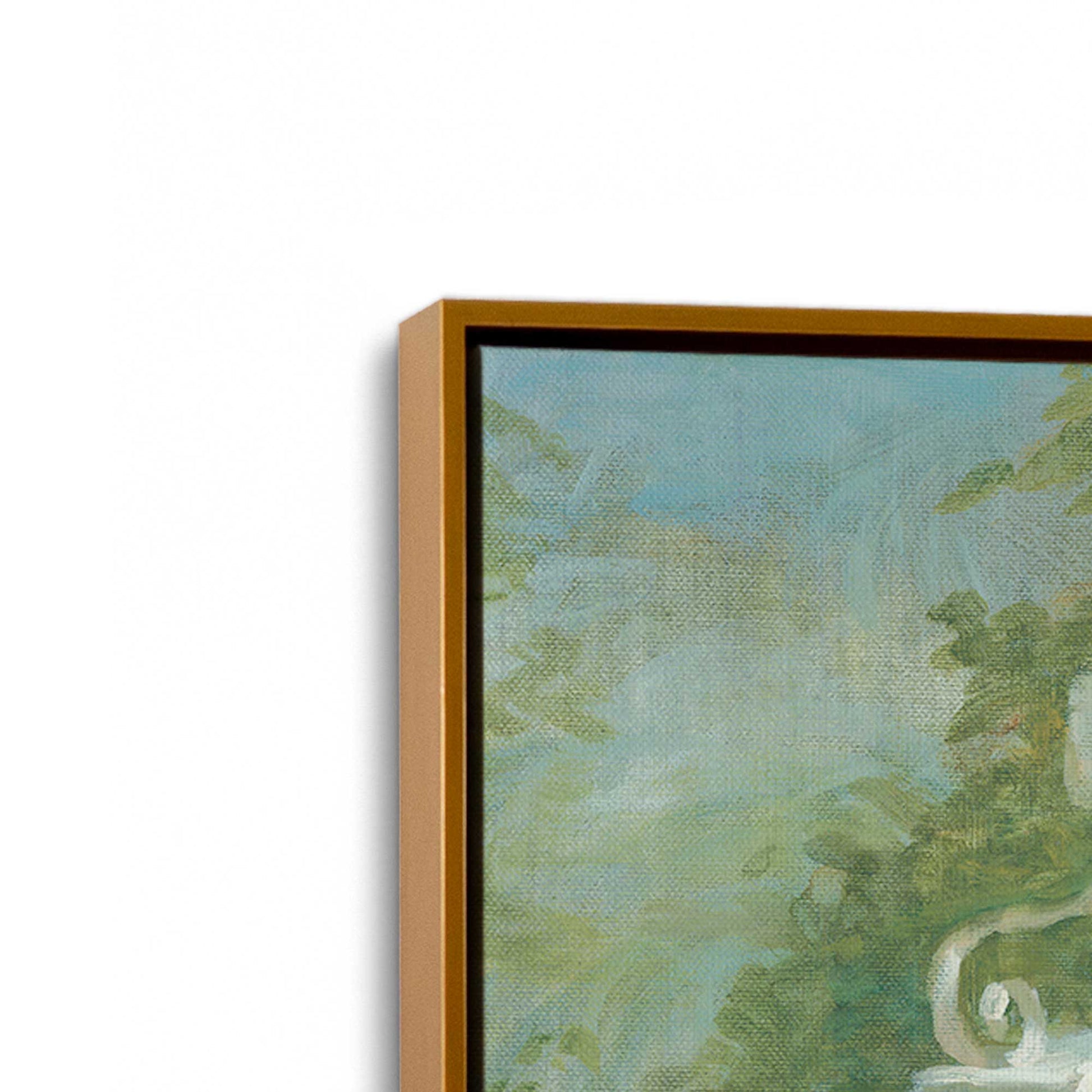 [Color:Polished Gold], Picture of art in a Polished Gold frame at an angle