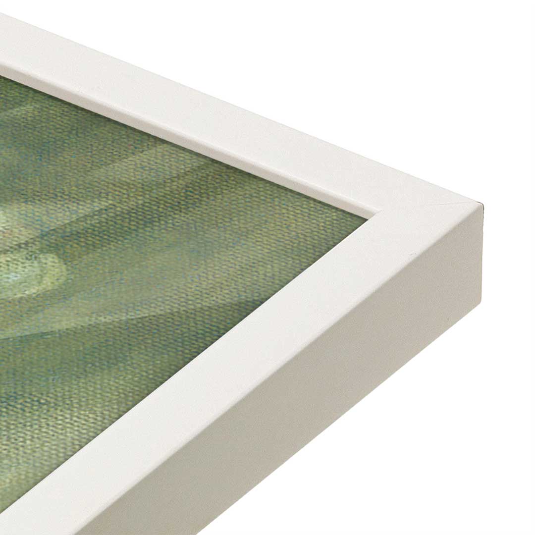 [Color:Opaque White], Picture of art in a Opaque White frame at an angle