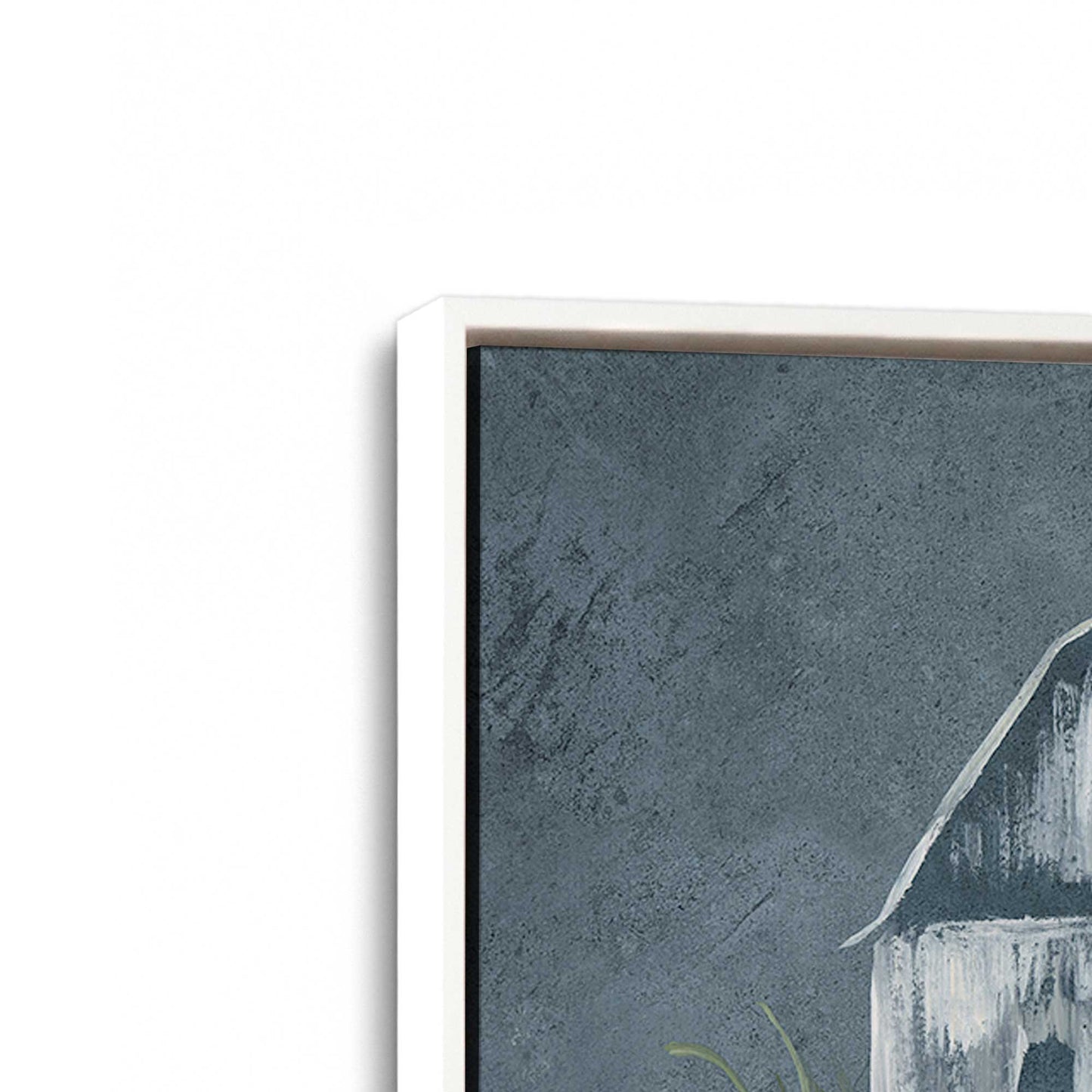 [Color:Opaque White], Picture of art in a White frame at an angle