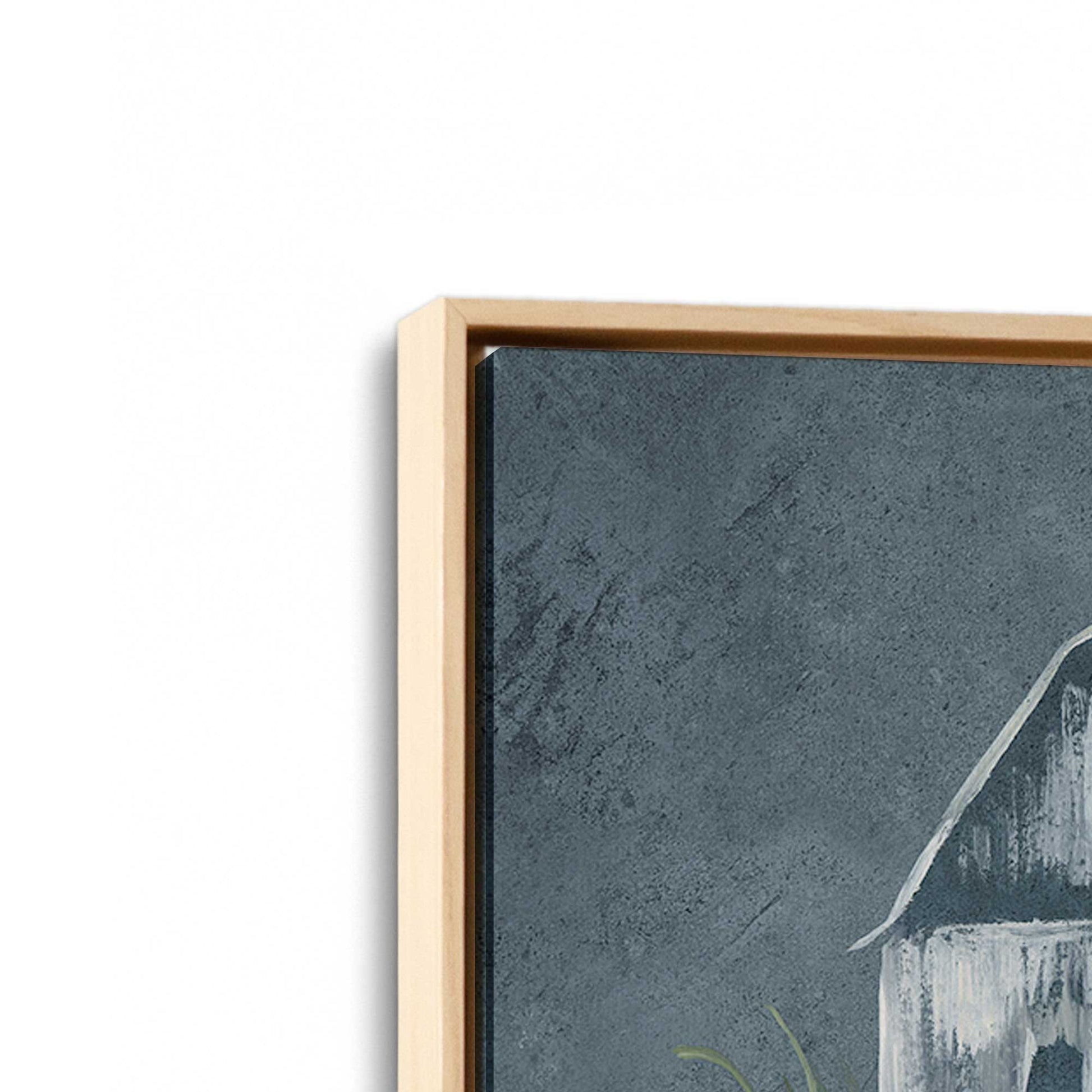 [Color:American Maple], Picture of art in a American Maple frame at an angle