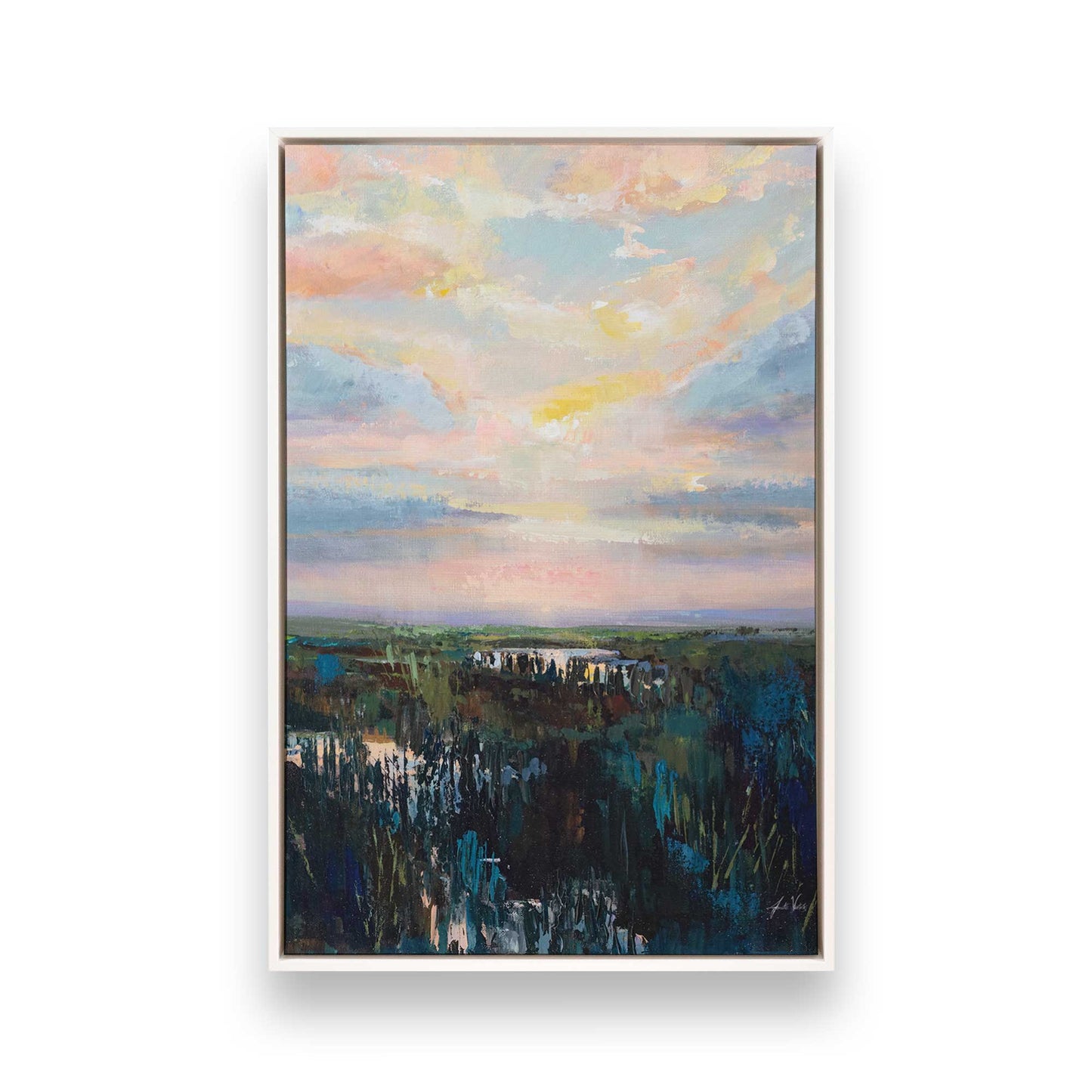 [Color:Opaque White], Picture of art in a White frame