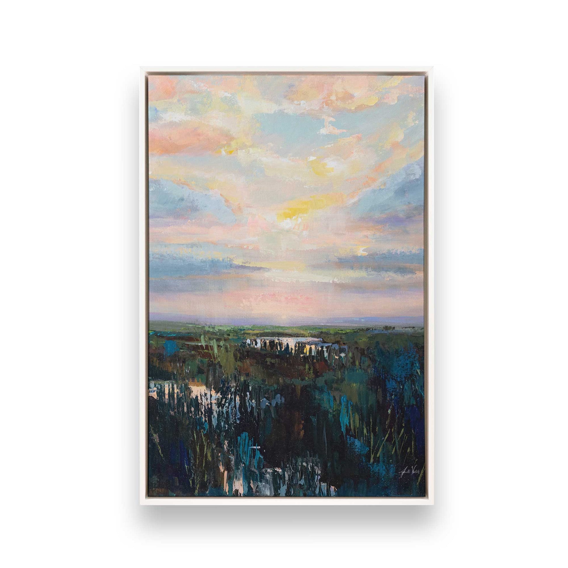 [Color:Opaque White], Picture of art in a White frame