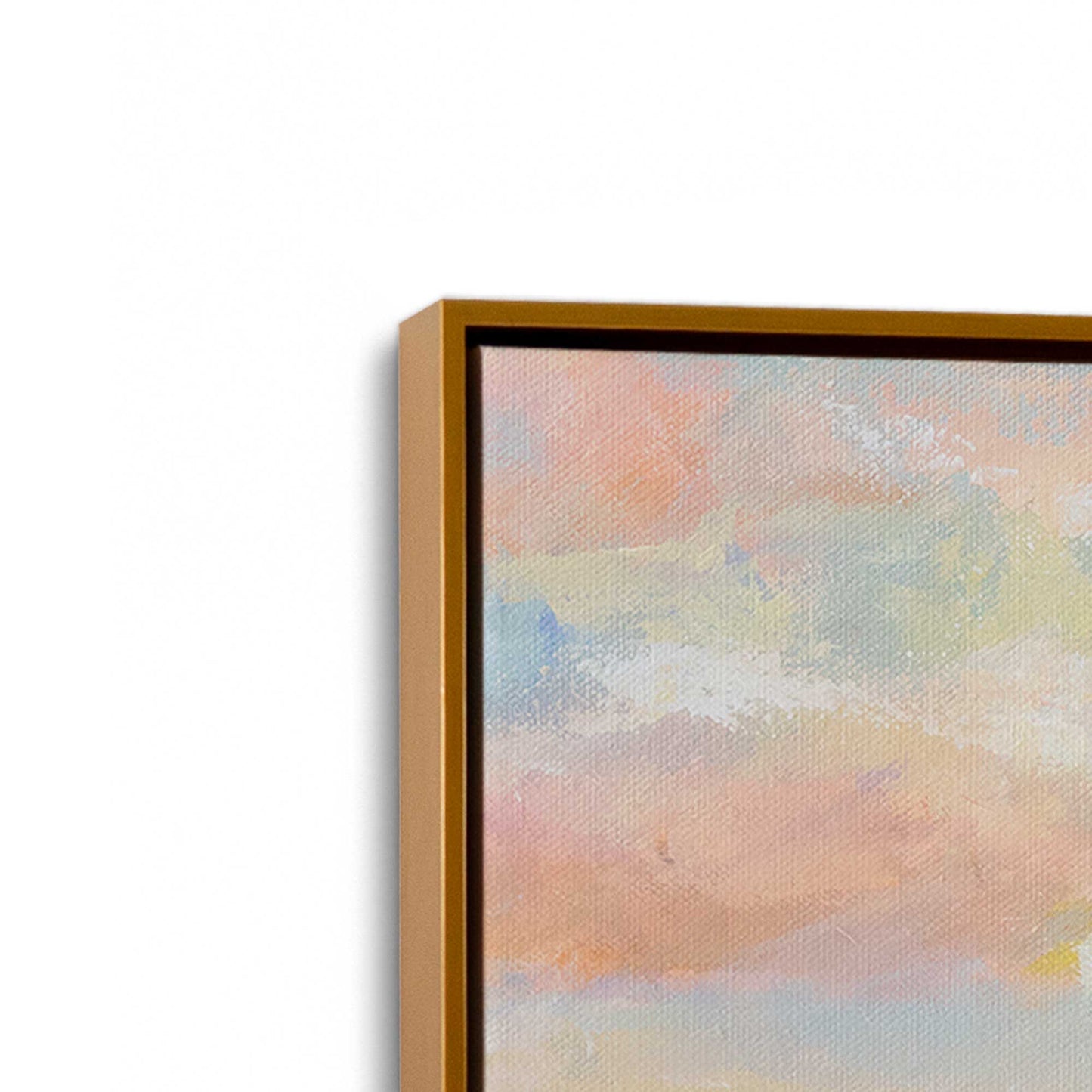 [Color:Polished Gold], Picture of art in a Polished Gold frame at an angle