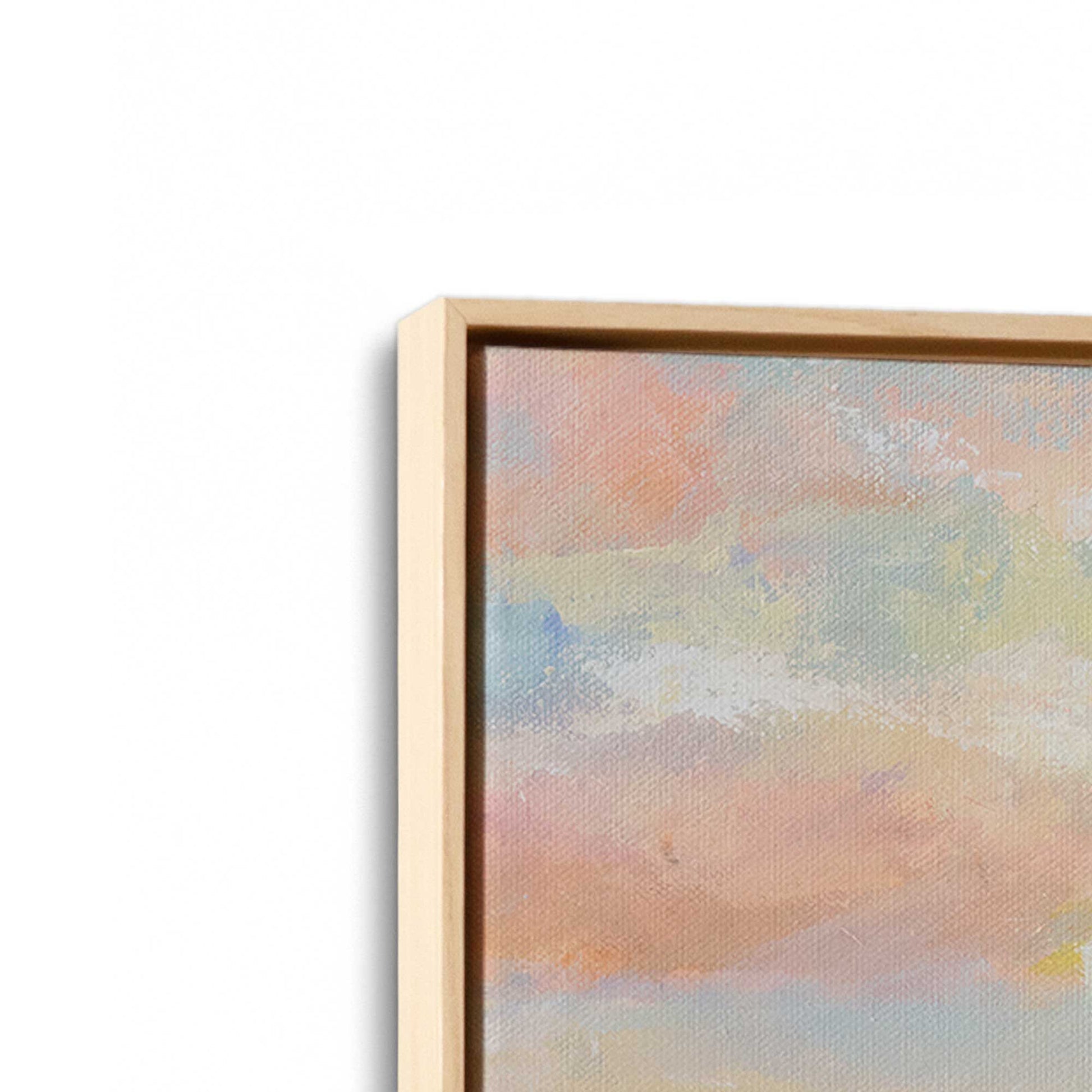 [Color:American Maple], Picture of art in a American Maple frame at an angle