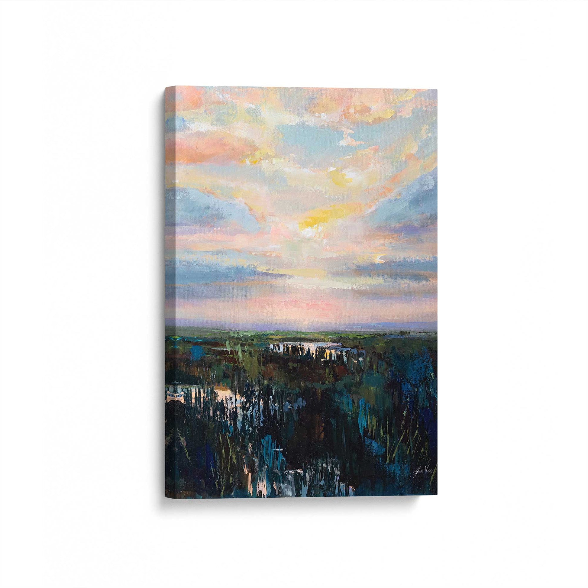[Color:Stretched Canvas], Picture of art at an angle