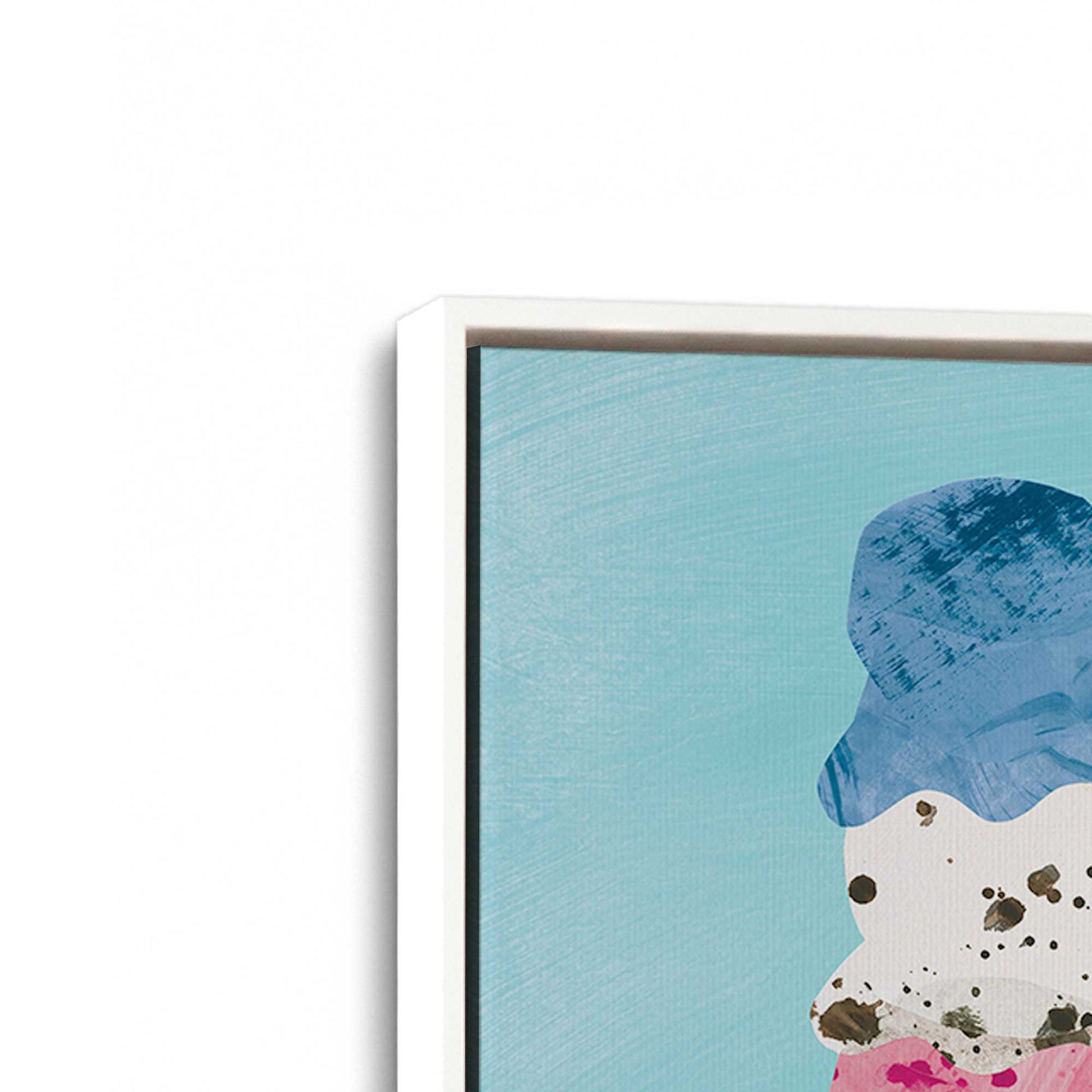 [Color:Opaque White], Picture of art in a White frame at an angle