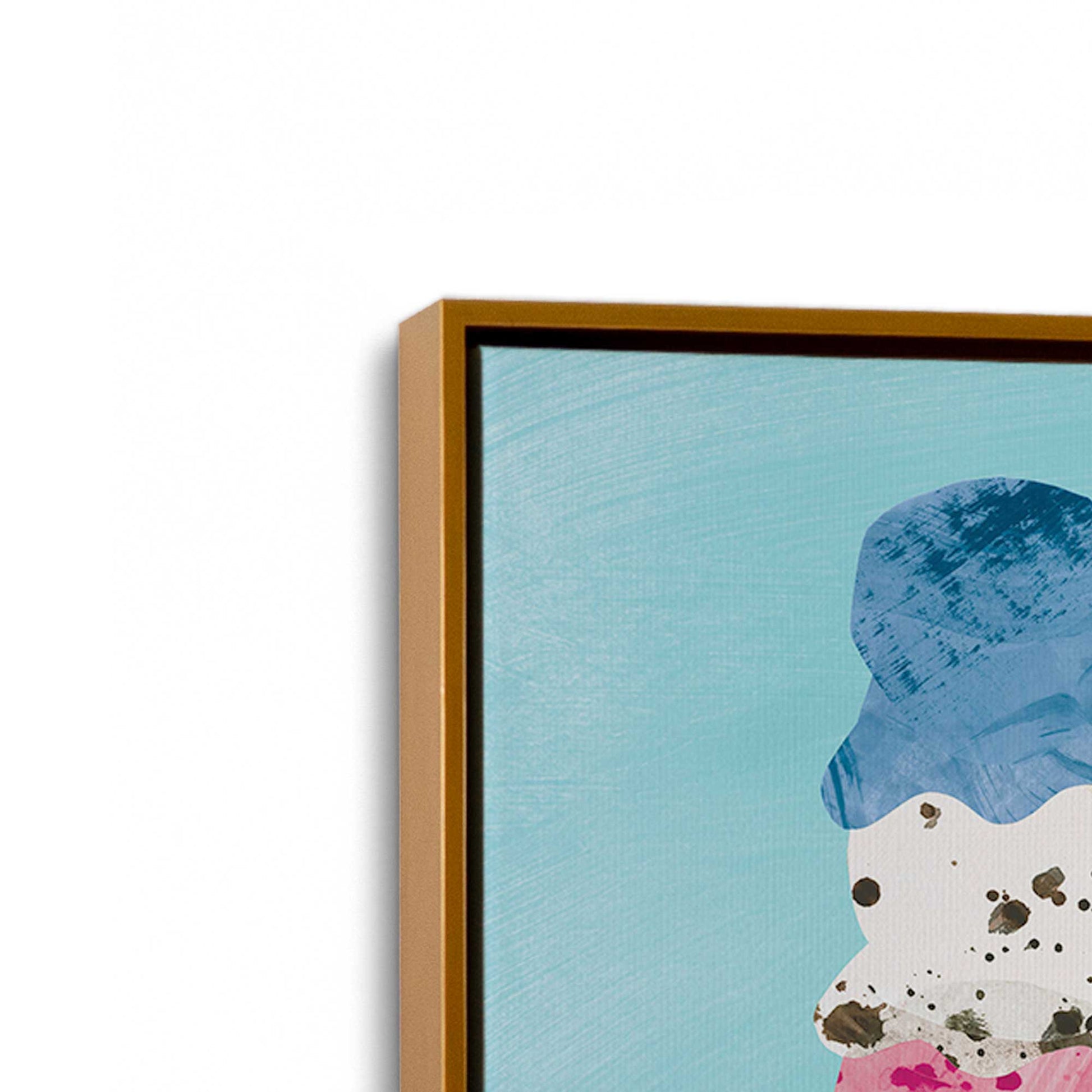[Color:Polished Gold], Picture of art in a Polished Gold frame at an angle